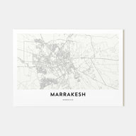Marrakesh Map Landscape Poster