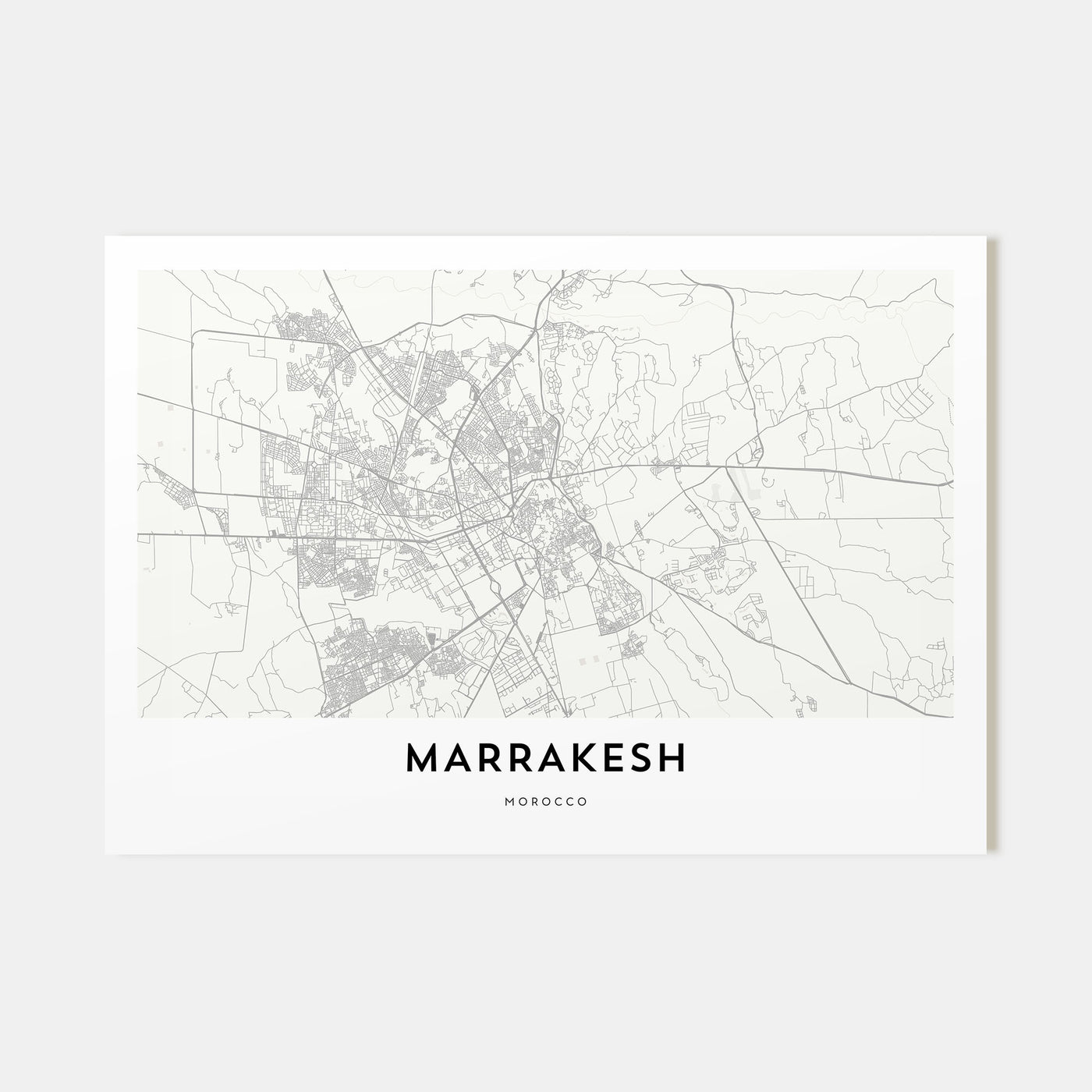 Marrakesh Map Landscape Poster