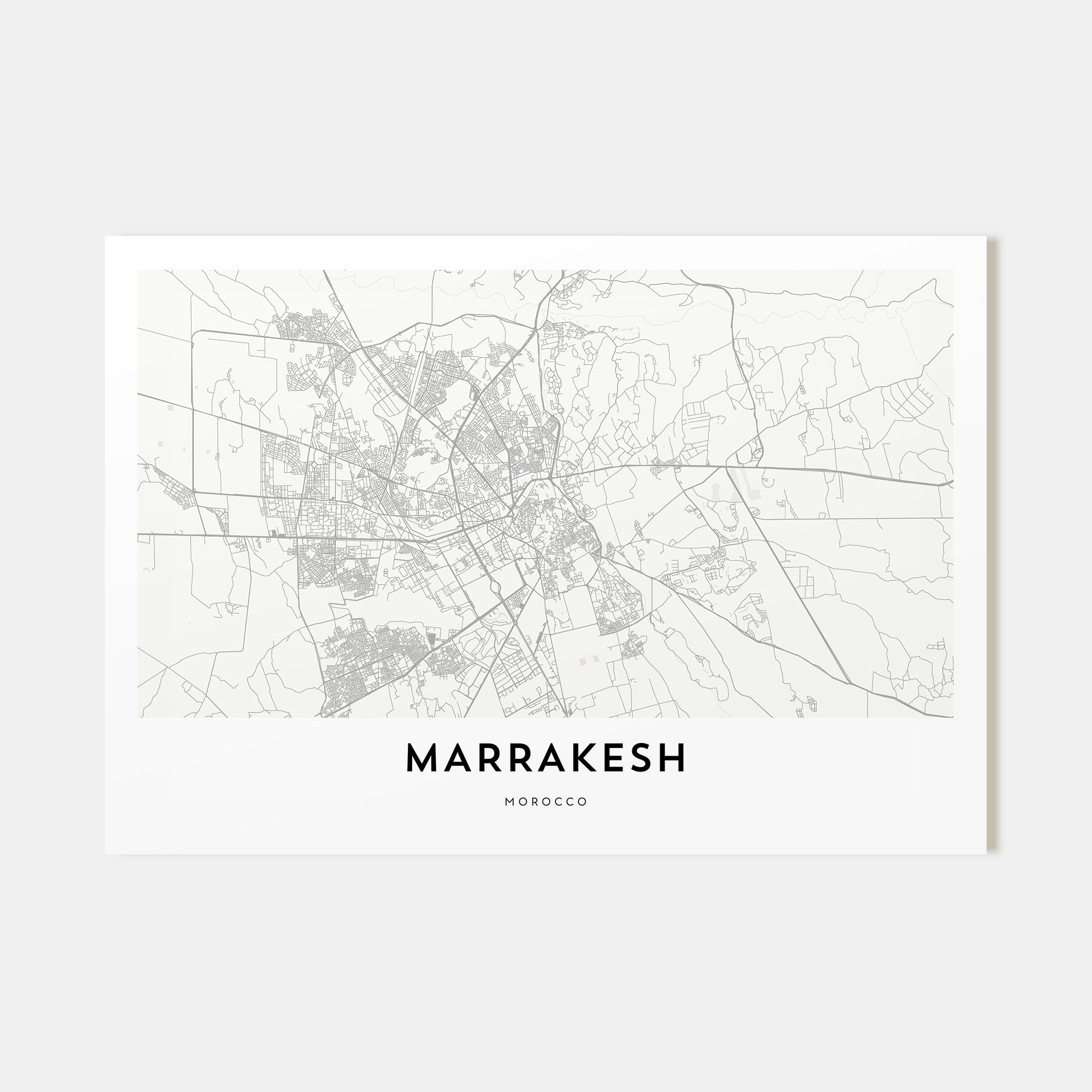 Marrakesh Map Landscape Poster