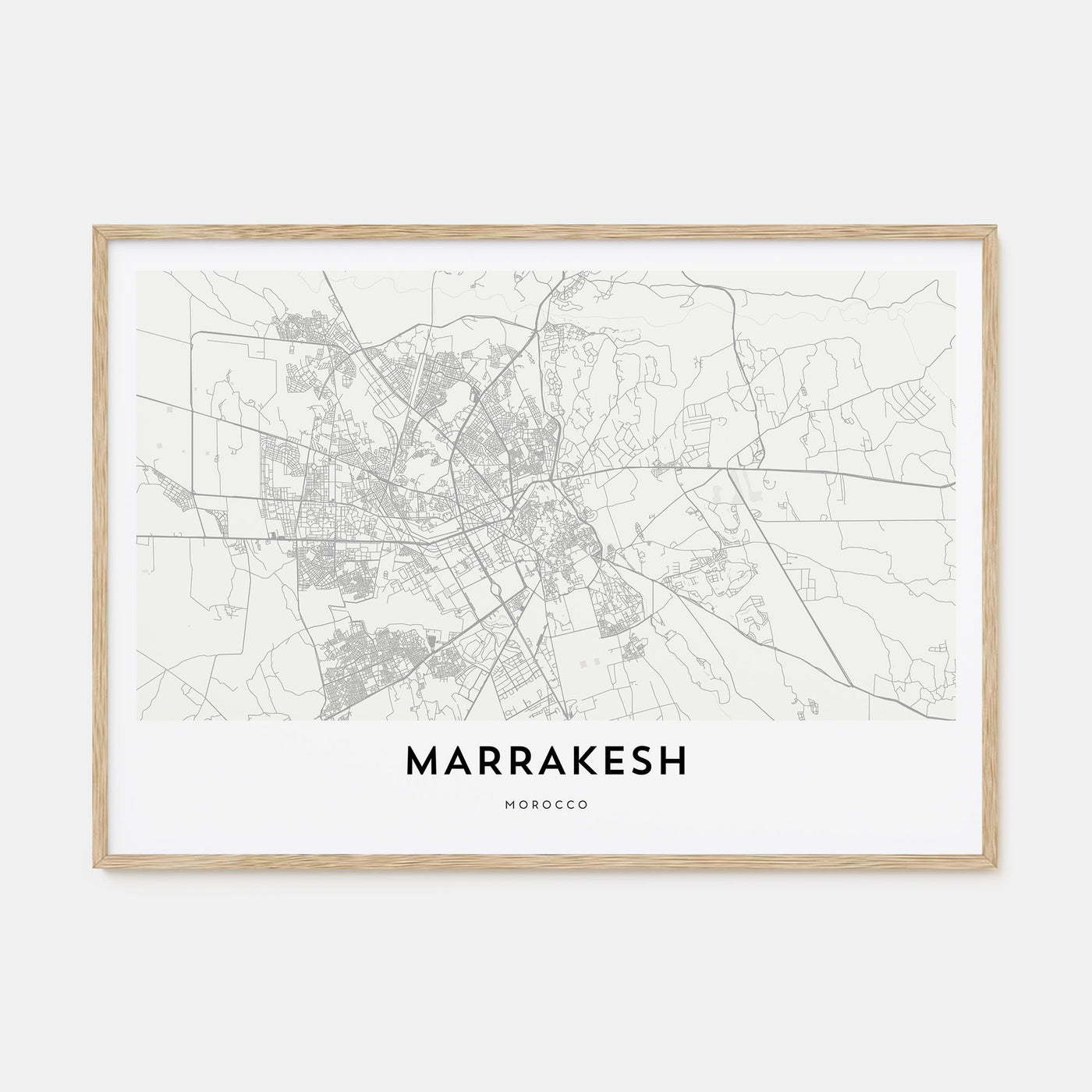 Marrakesh Map Landscape Poster