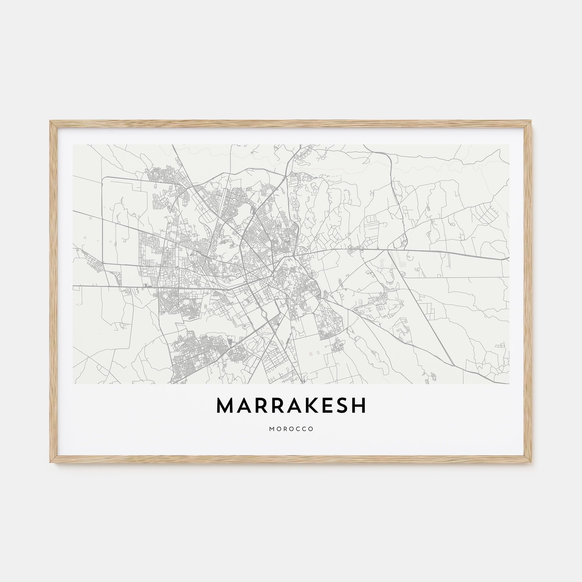 Marrakesh Map Landscape Poster