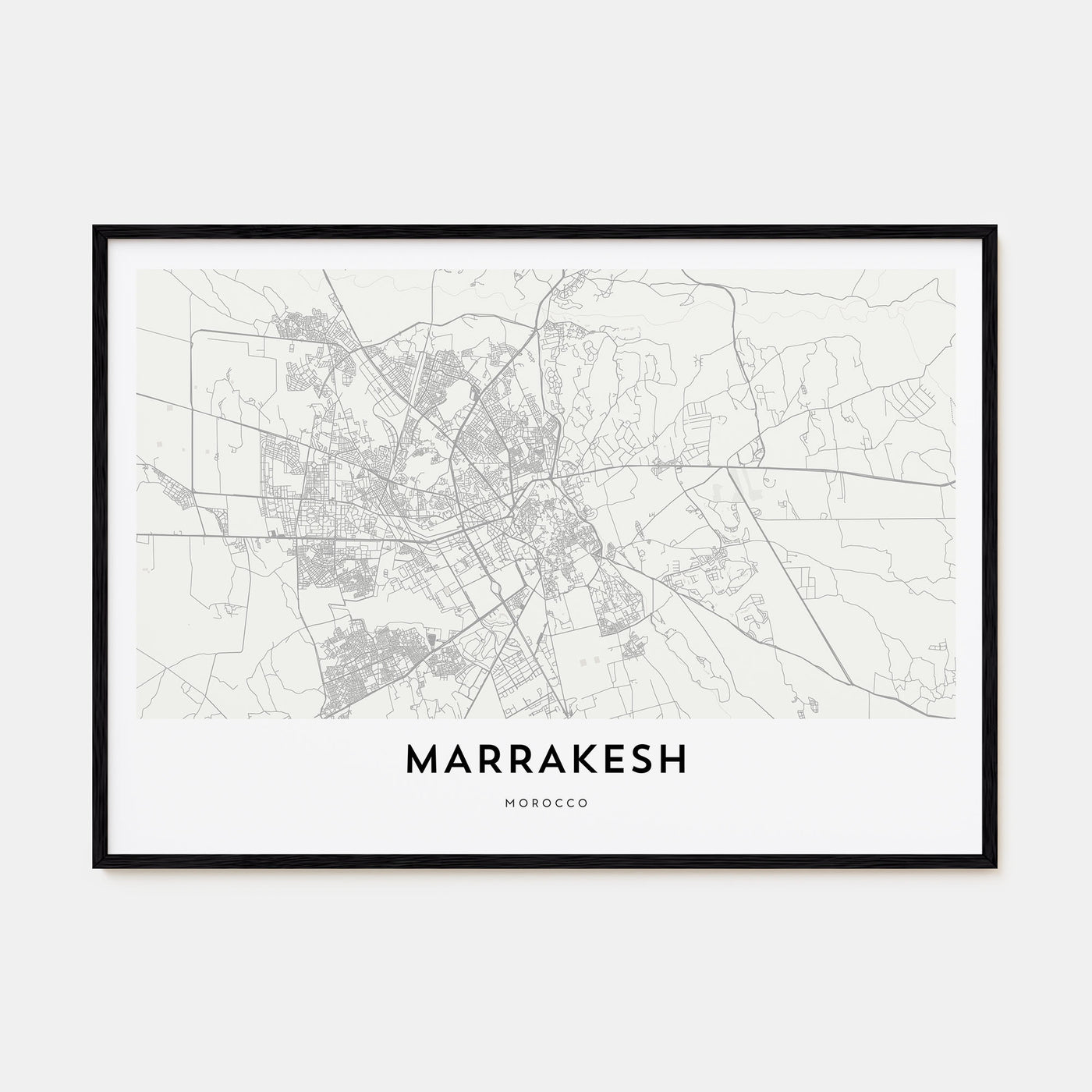 Marrakesh Map Landscape Poster