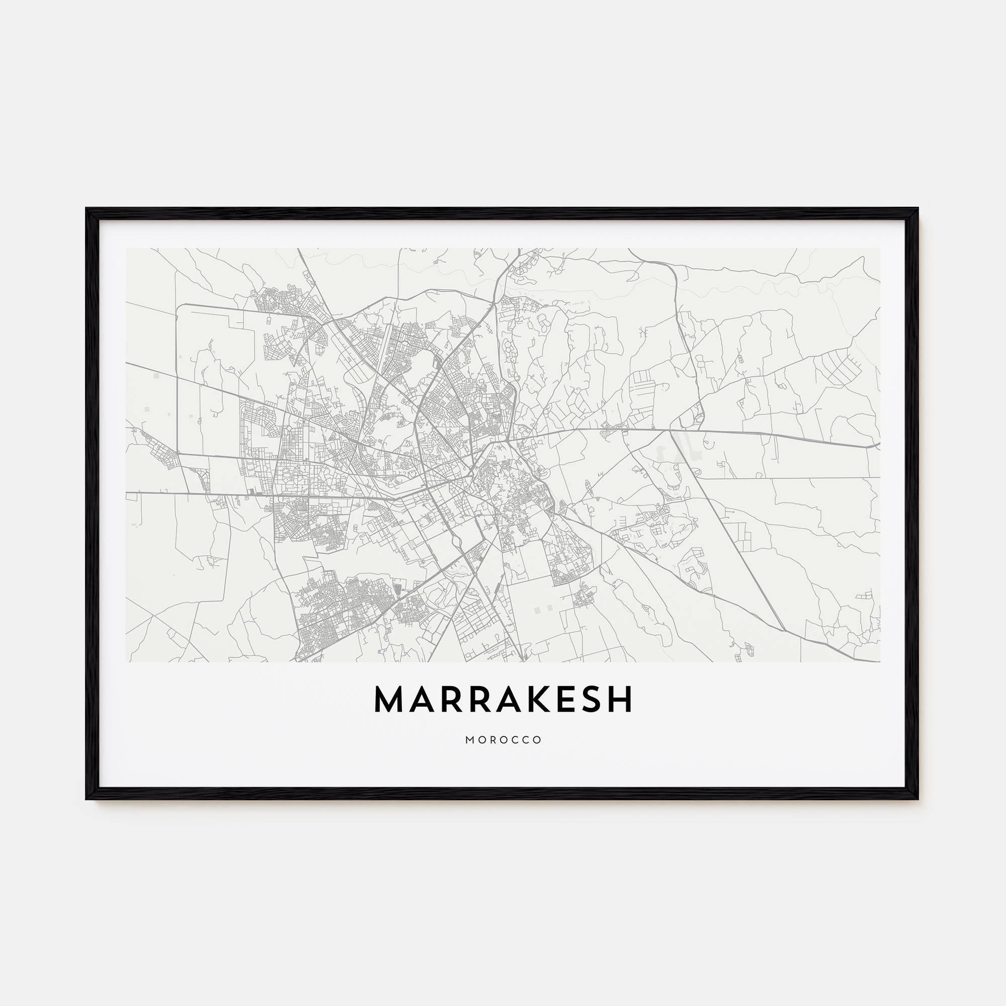 Marrakesh Map Landscape Poster