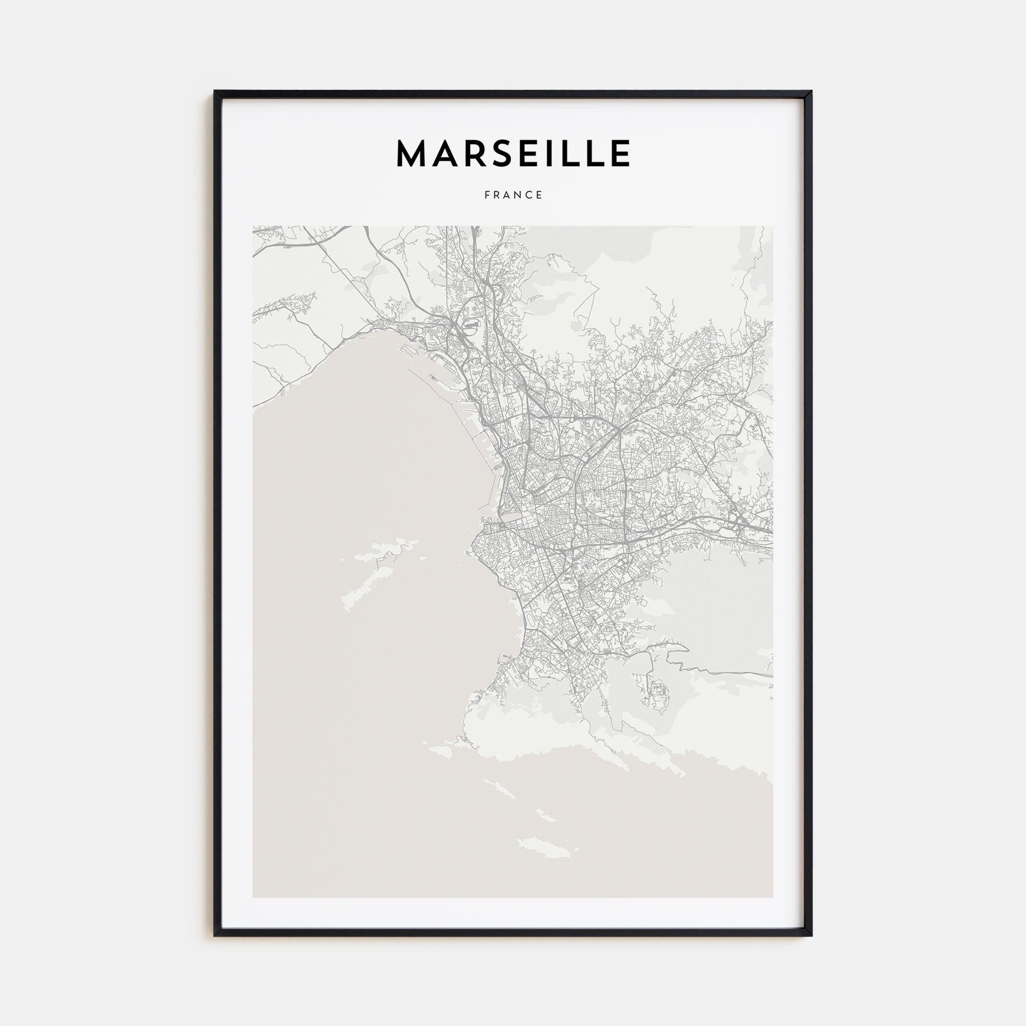 Marseille Map Portrait Poster