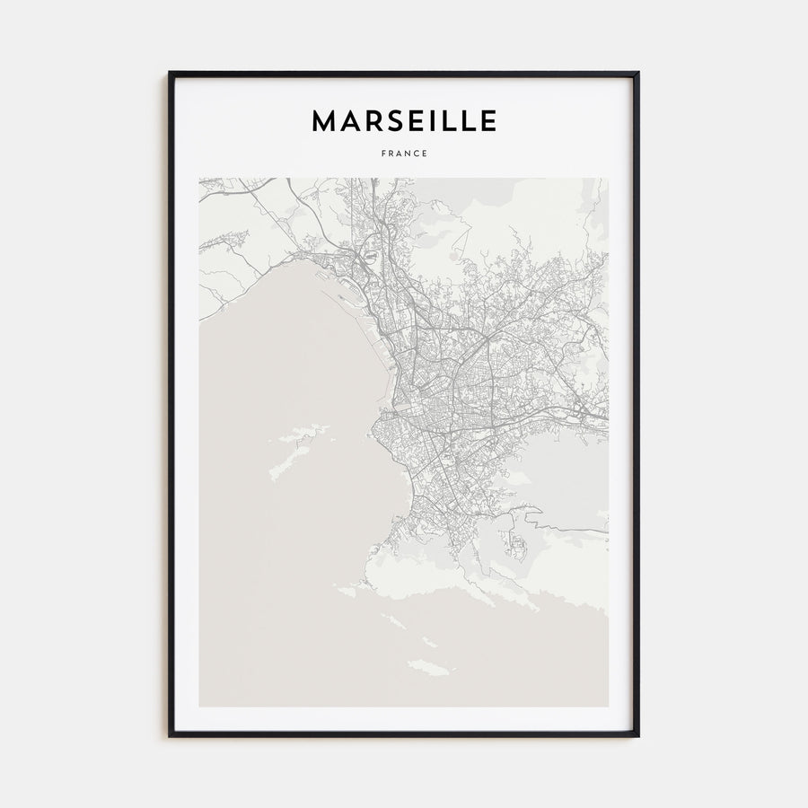 Marseille Map Portrait Poster