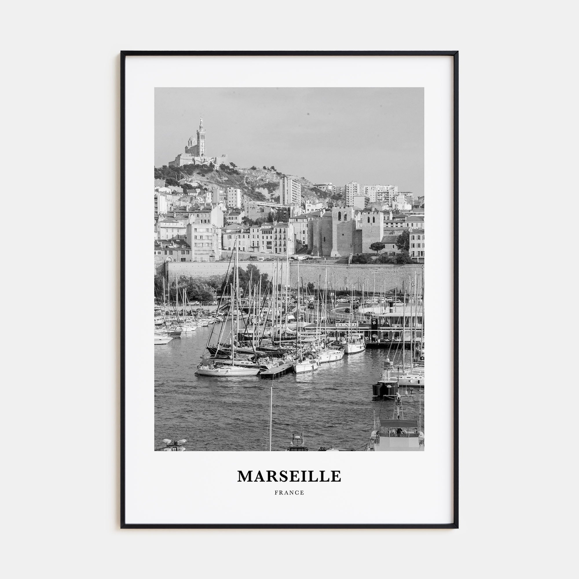 Marseille Portrait B&W Poster