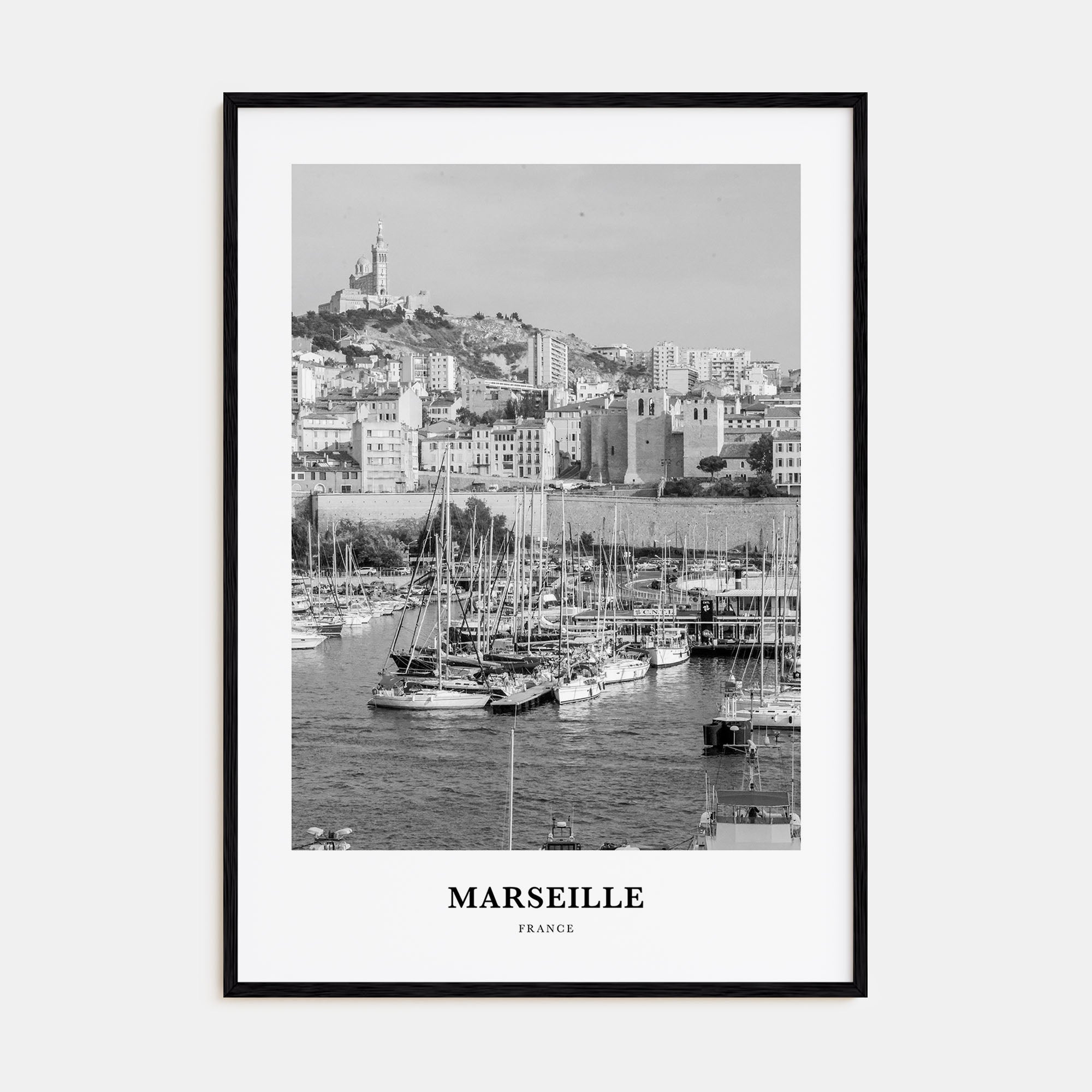 Marseille Portrait B&W Poster