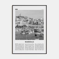 Marseille Travel B&W Poster