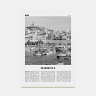 Marseille Travel B&W Poster