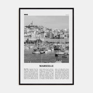 Marseille Travel B&W Poster