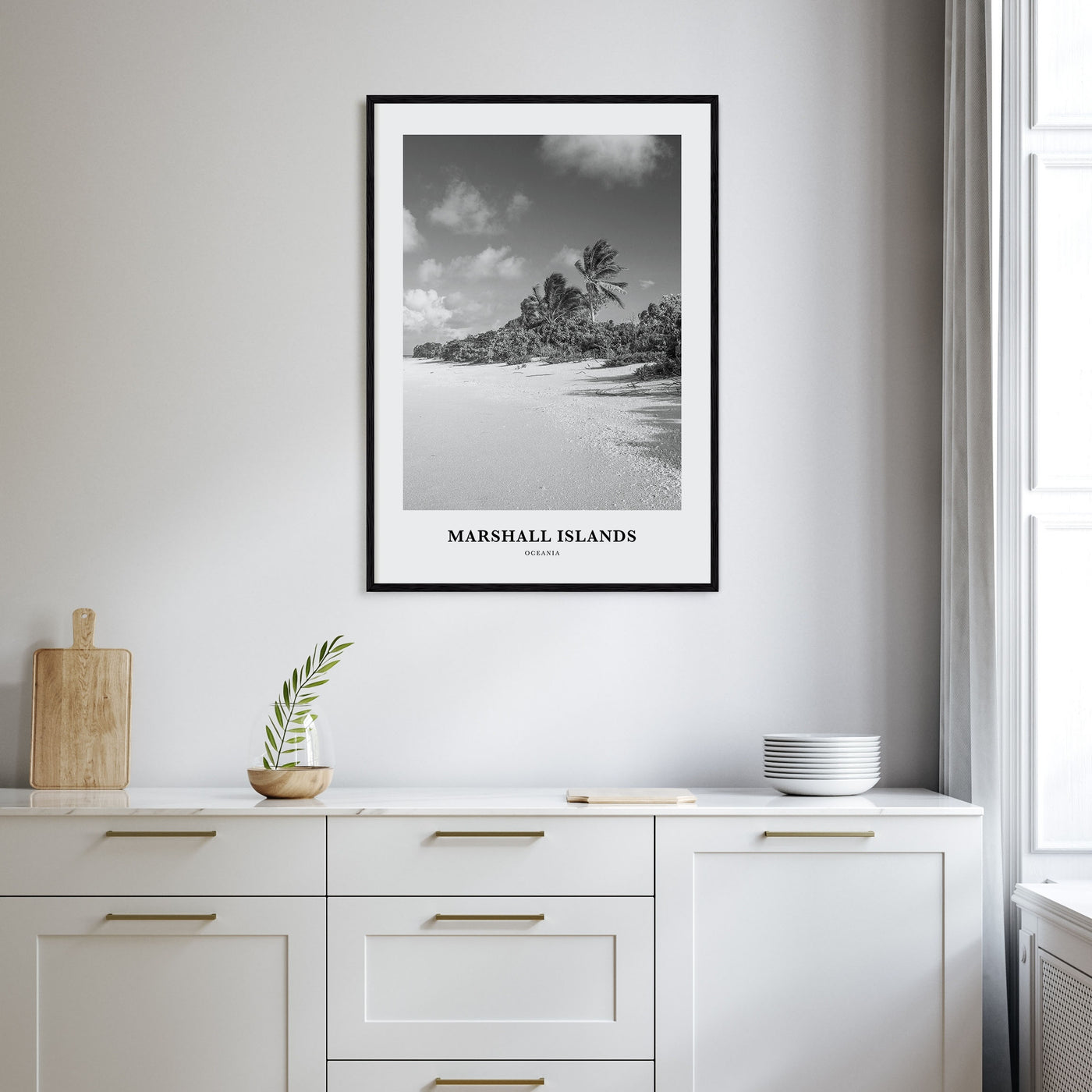Marshall Islands Portrait B&W Poster