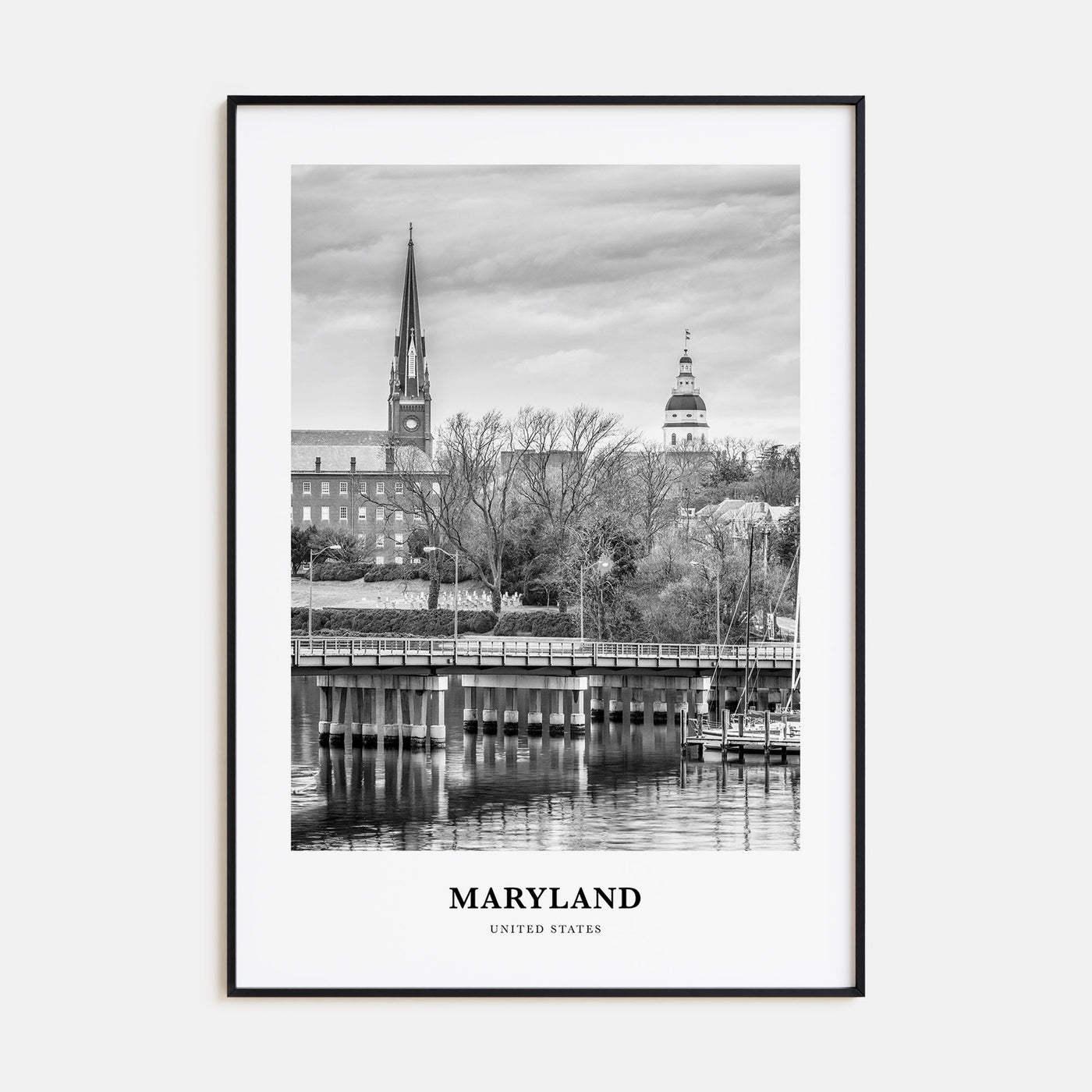 Maryland Portrait B&W Poster