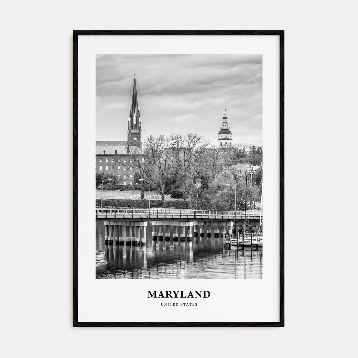 Maryland Portrait B&W Poster