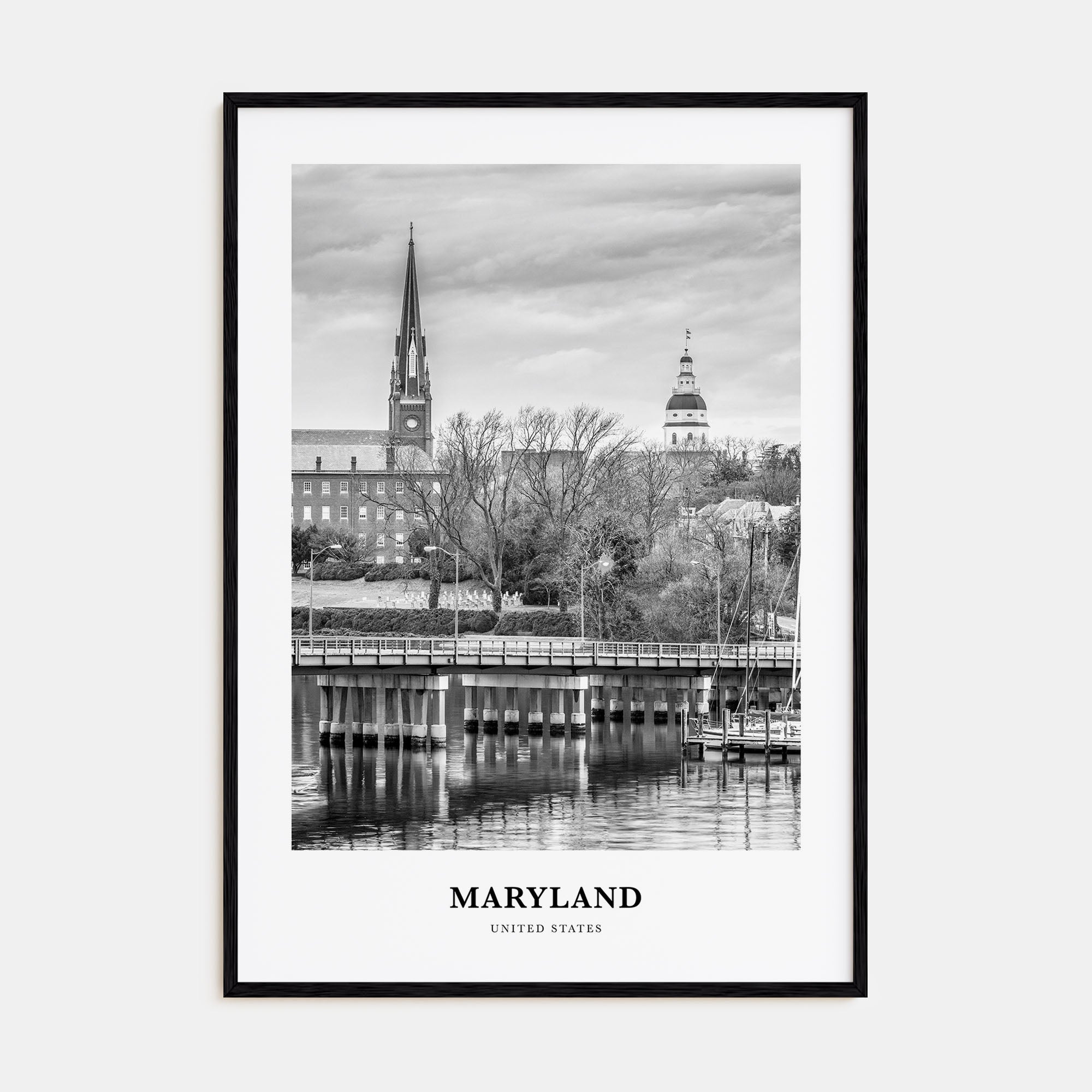 Maryland Portrait B&W Poster