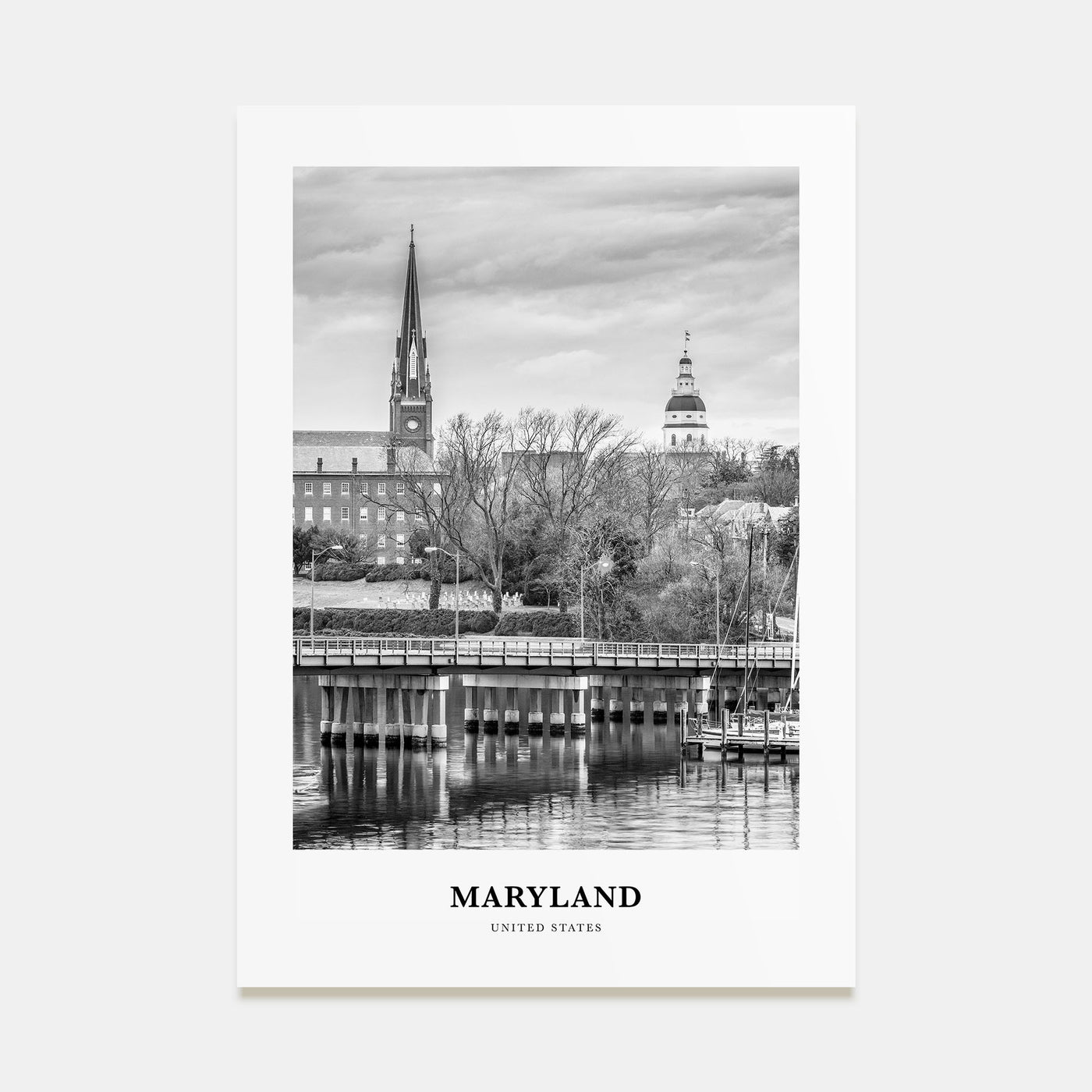 Maryland Portrait B&W Poster