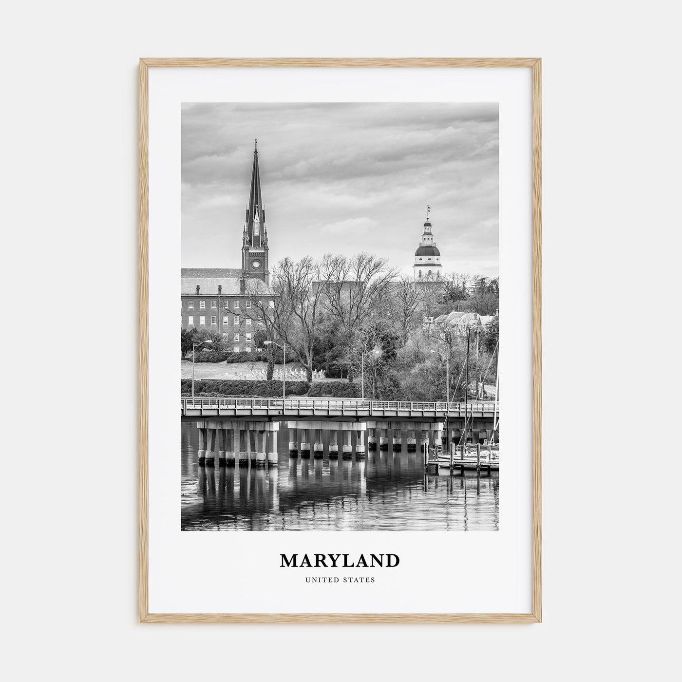Maryland Portrait B&W Poster