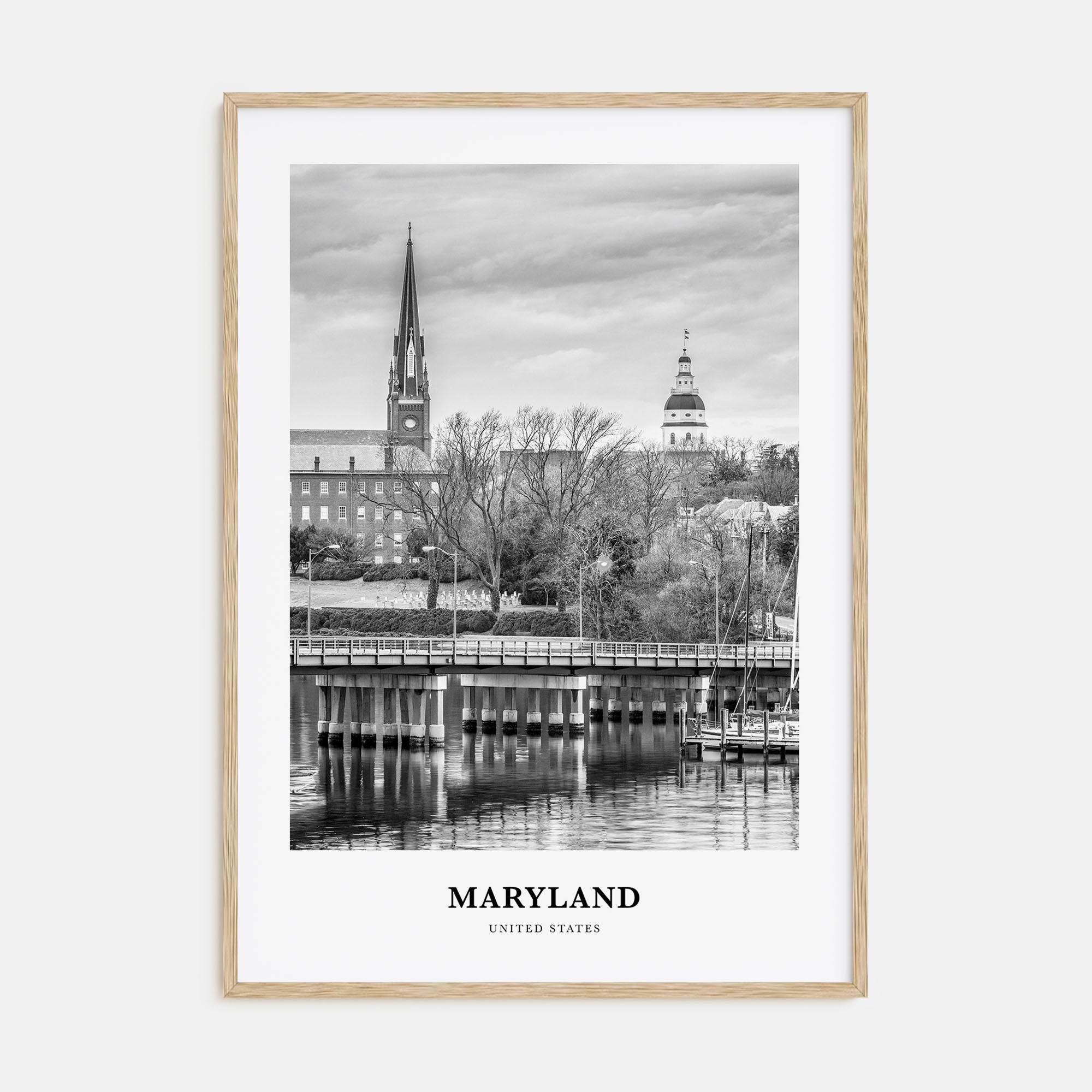 Maryland Portrait B&W Poster