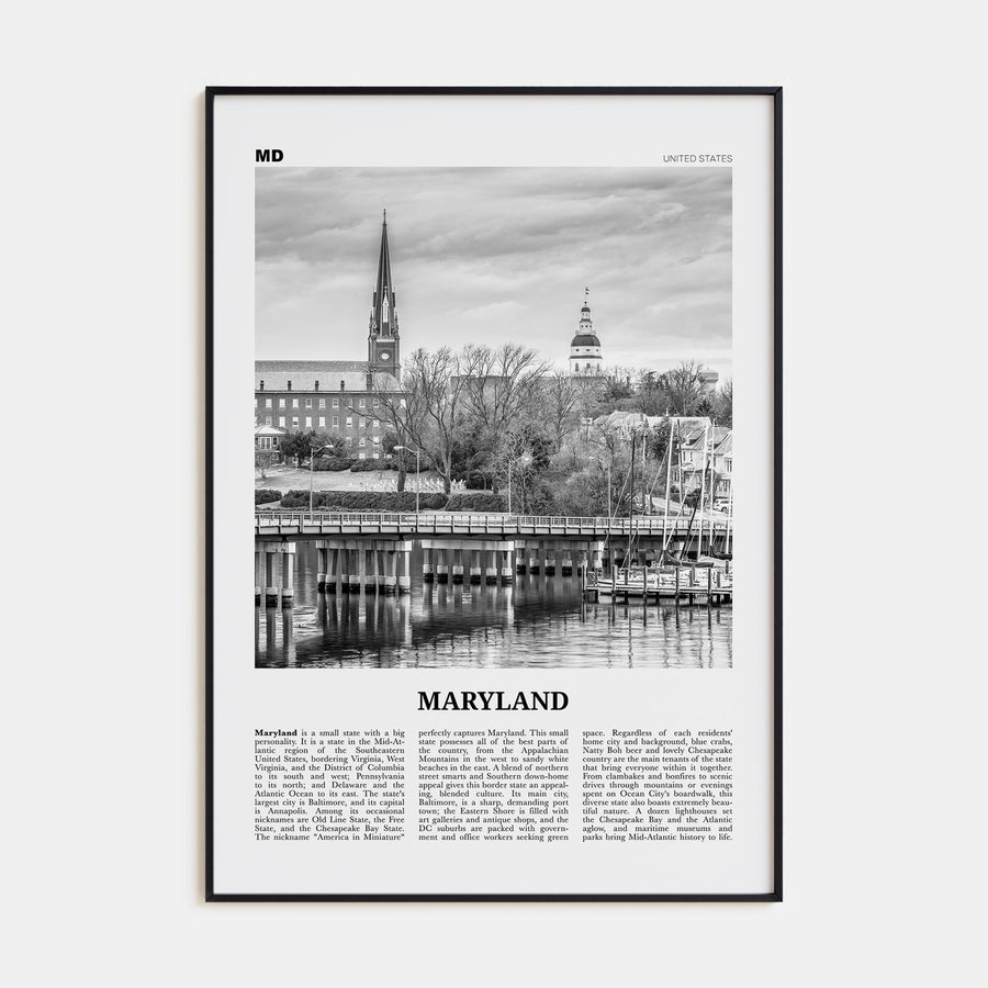Maryland Travel B&W No 1 Poster
