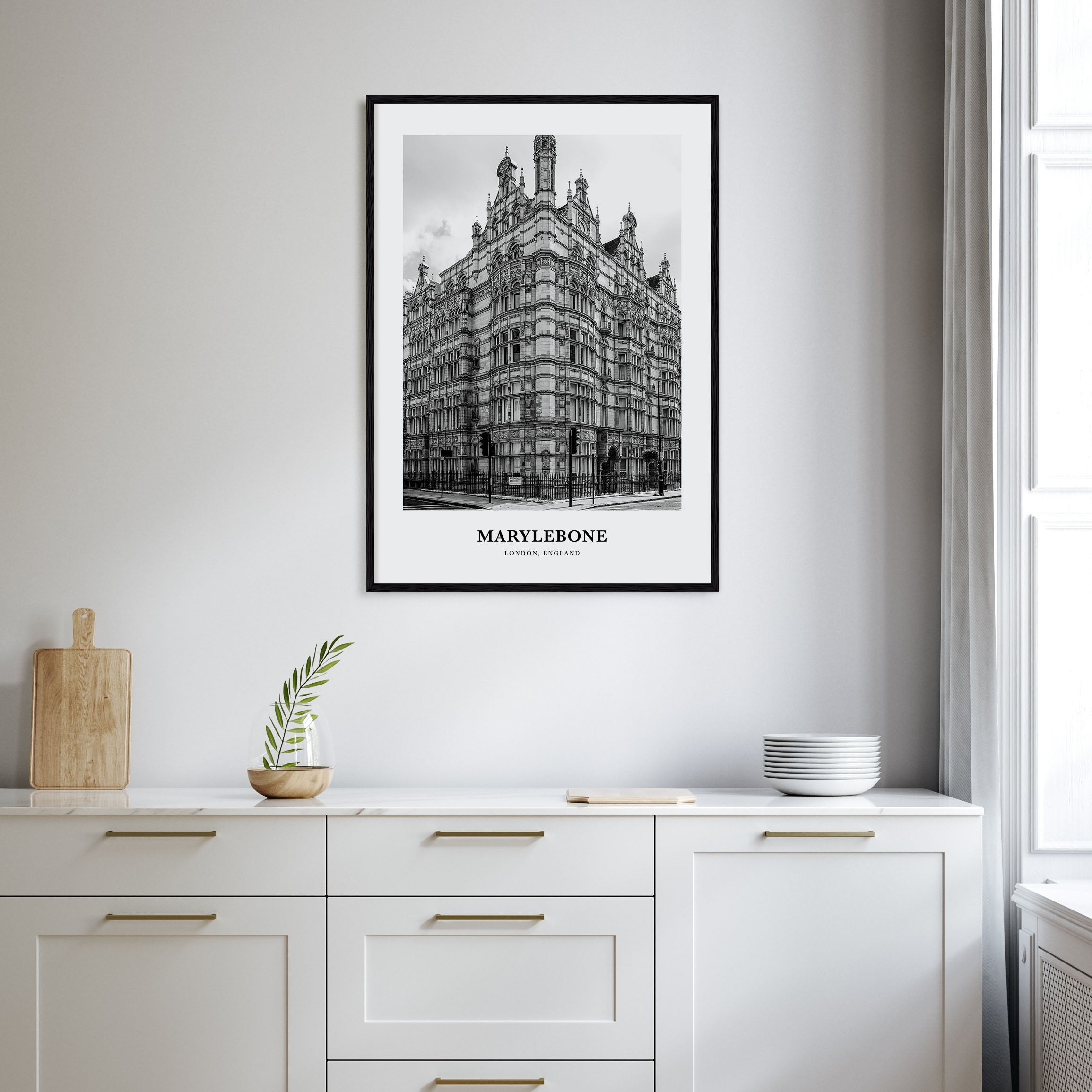 Marylebone Portrait B&W Poster