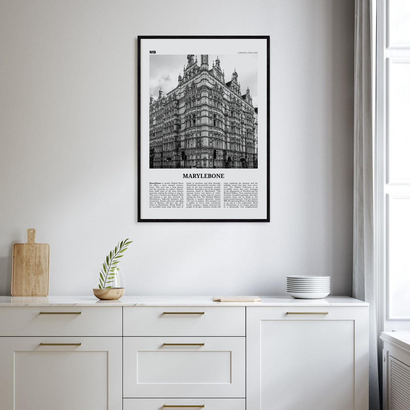 Marylebone Travel B&W Poster