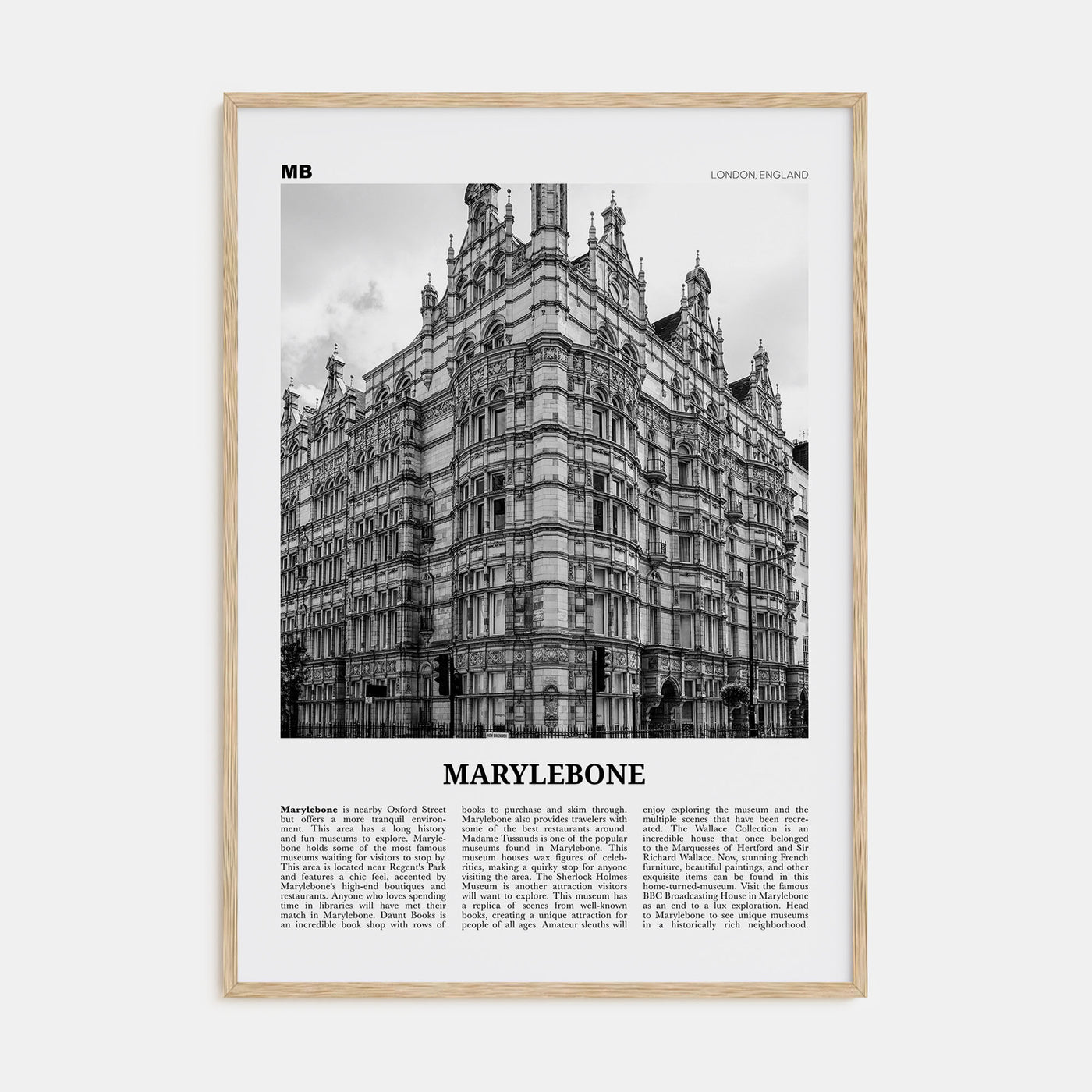 Marylebone Travel B&W Poster