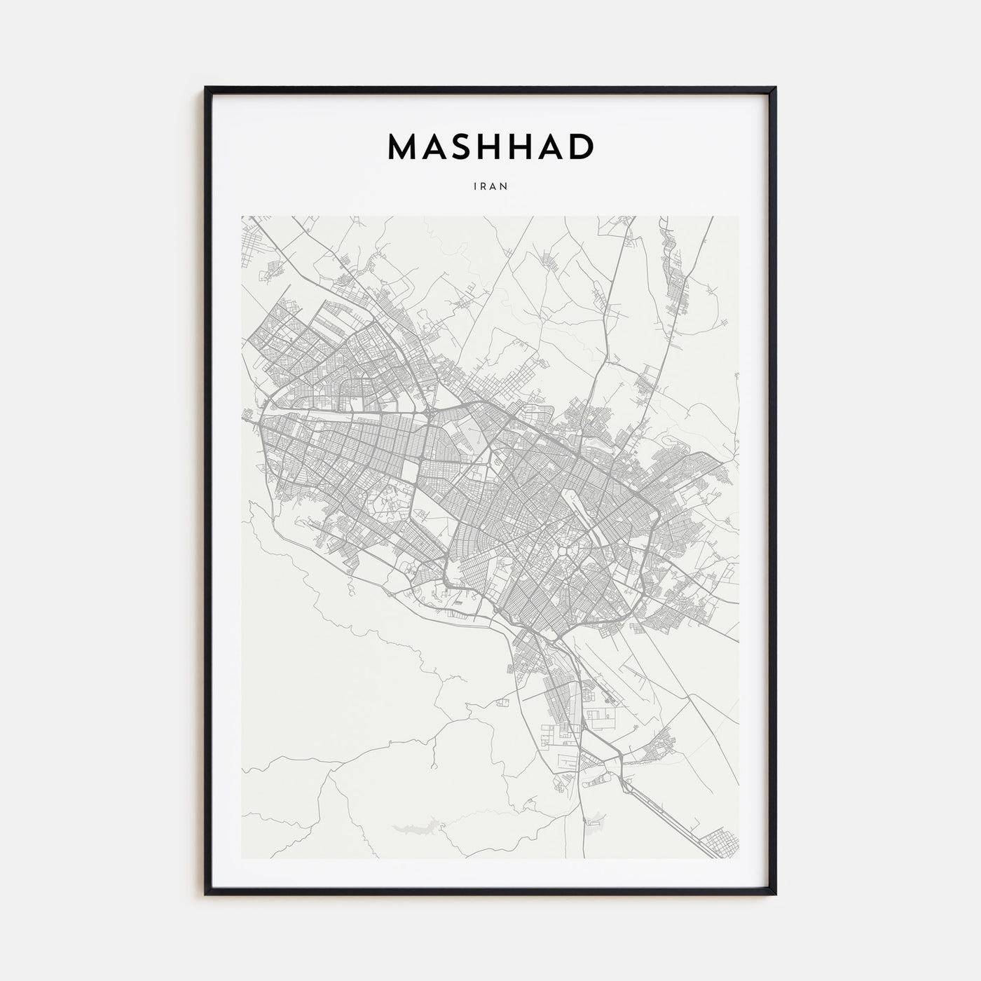 Mashhad Map Portrait Poster