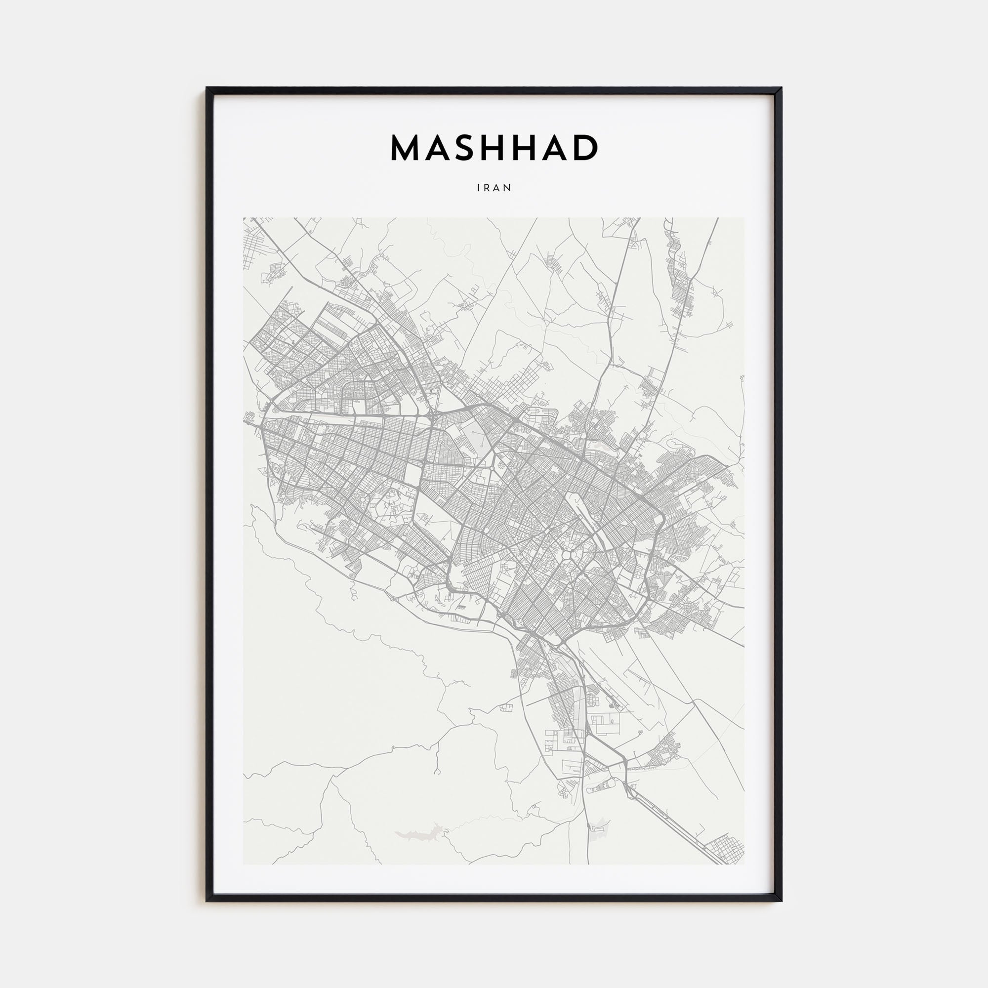 Mashhad Map Portrait Poster