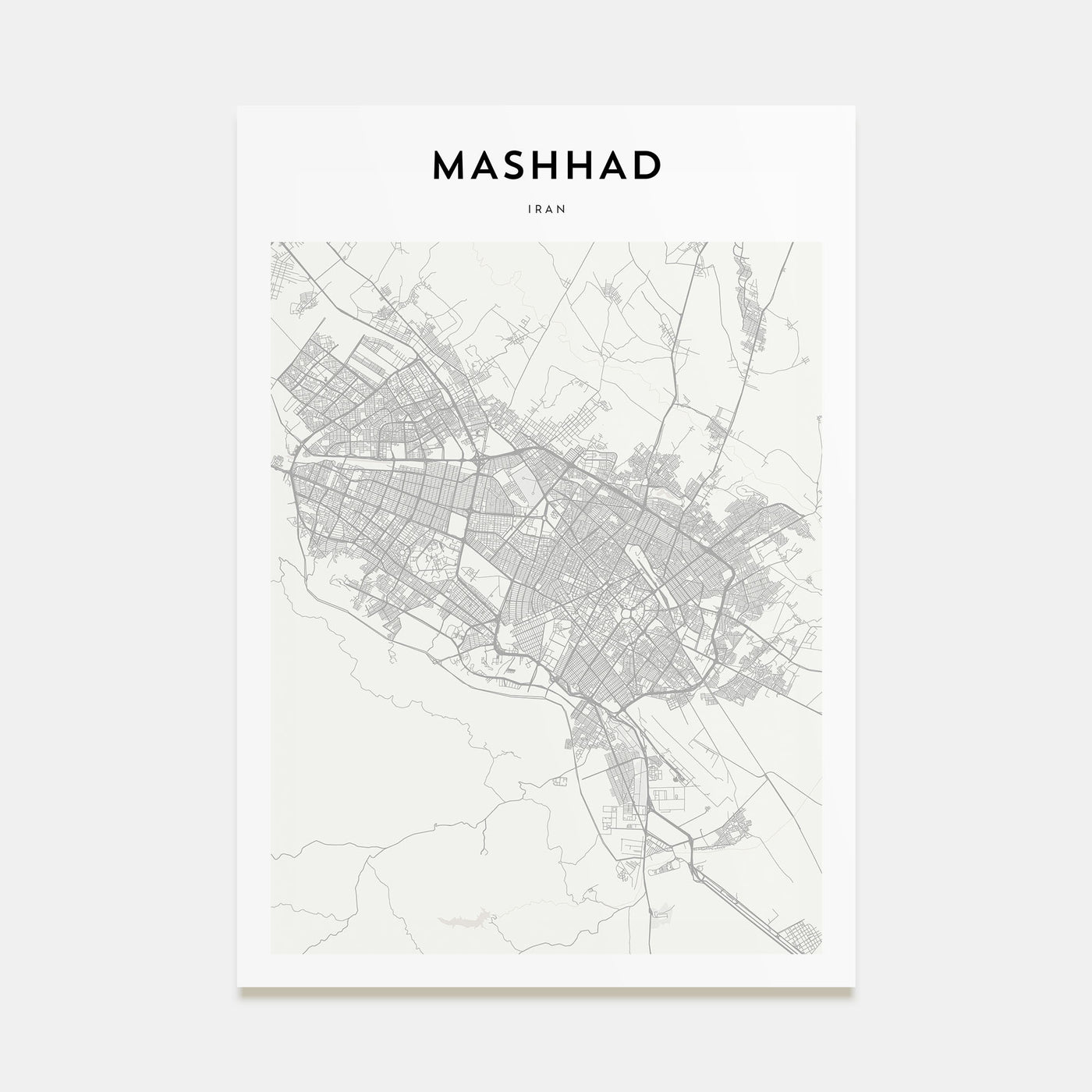 Mashhad Map Portrait Poster