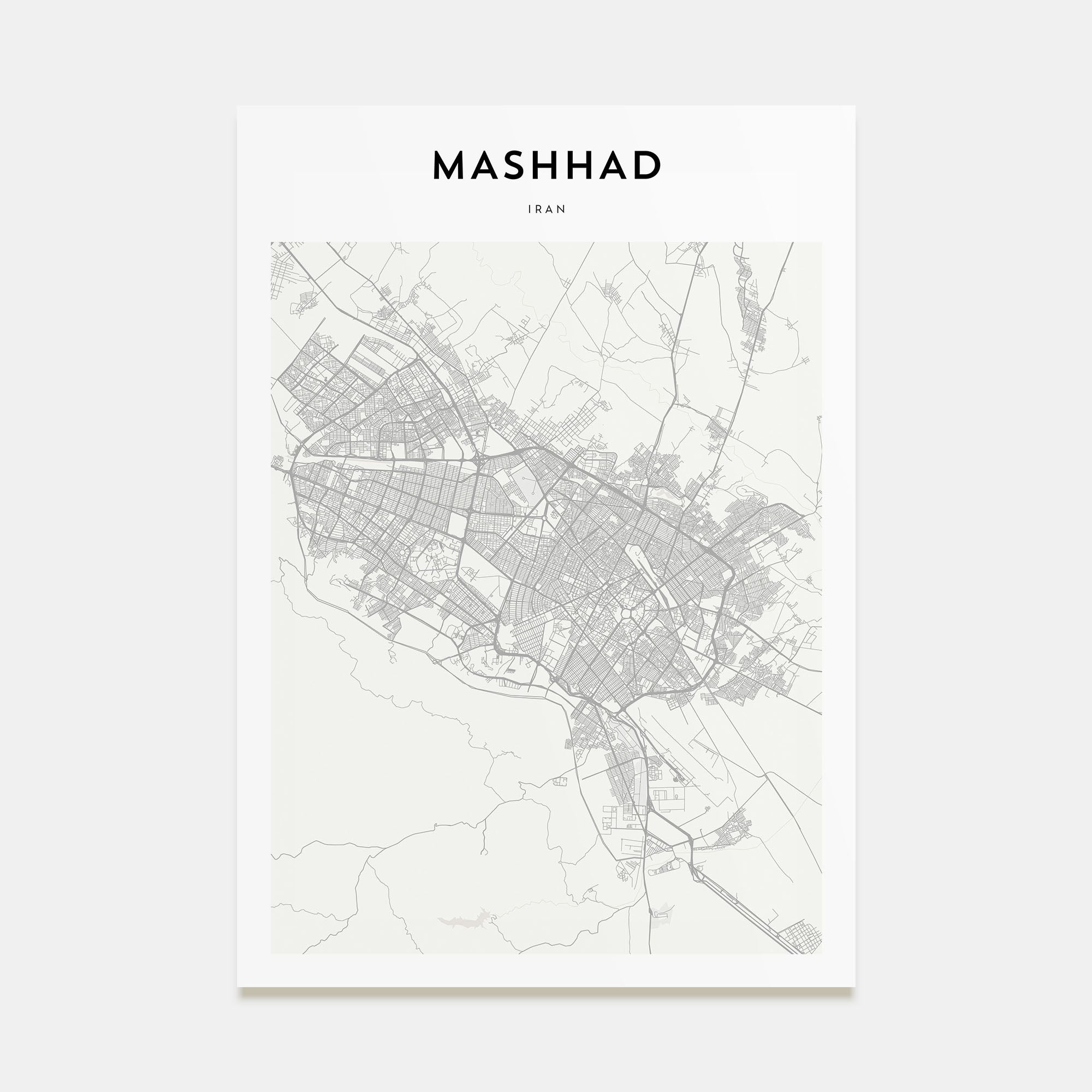Mashhad Map Portrait Poster