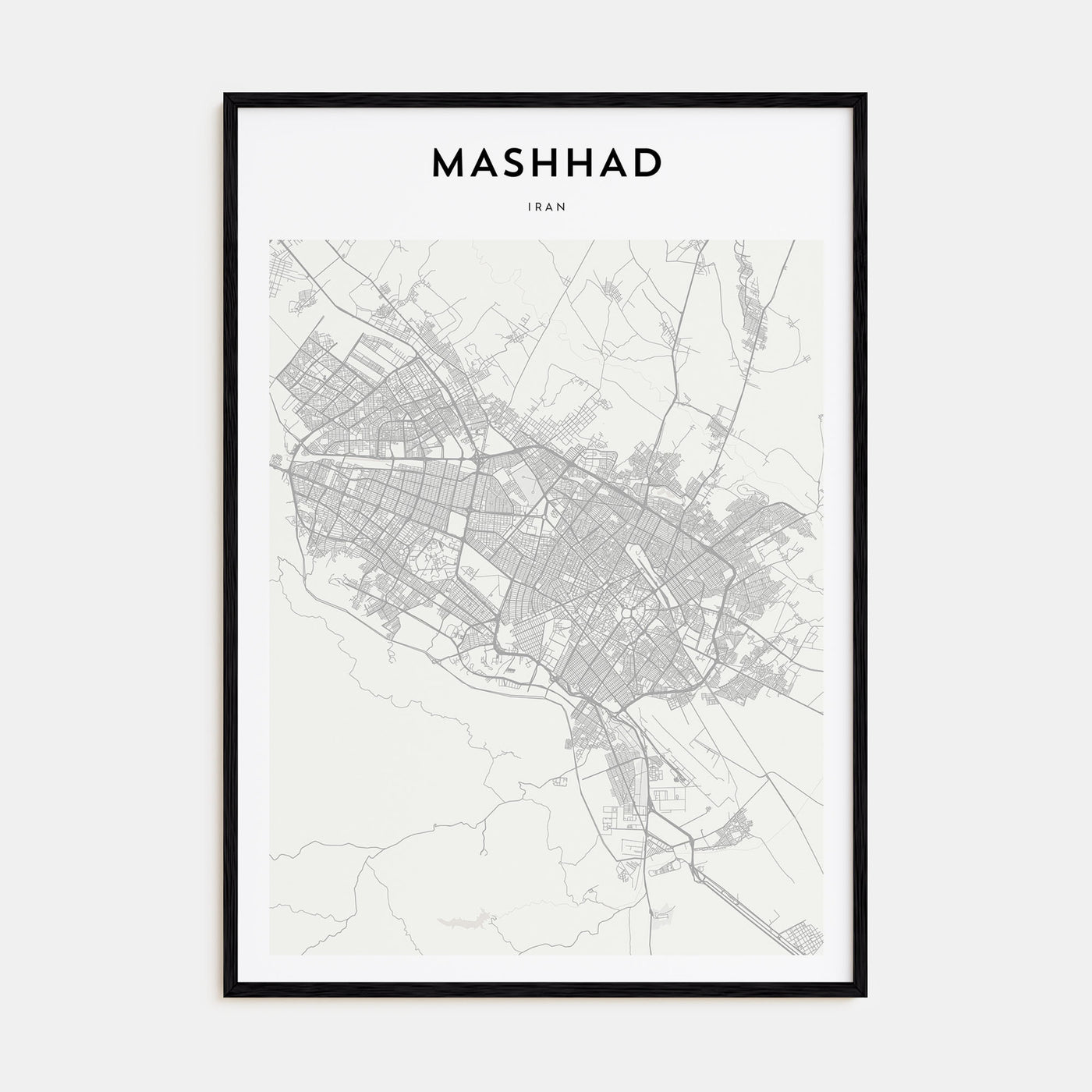 Mashhad Map Portrait Poster