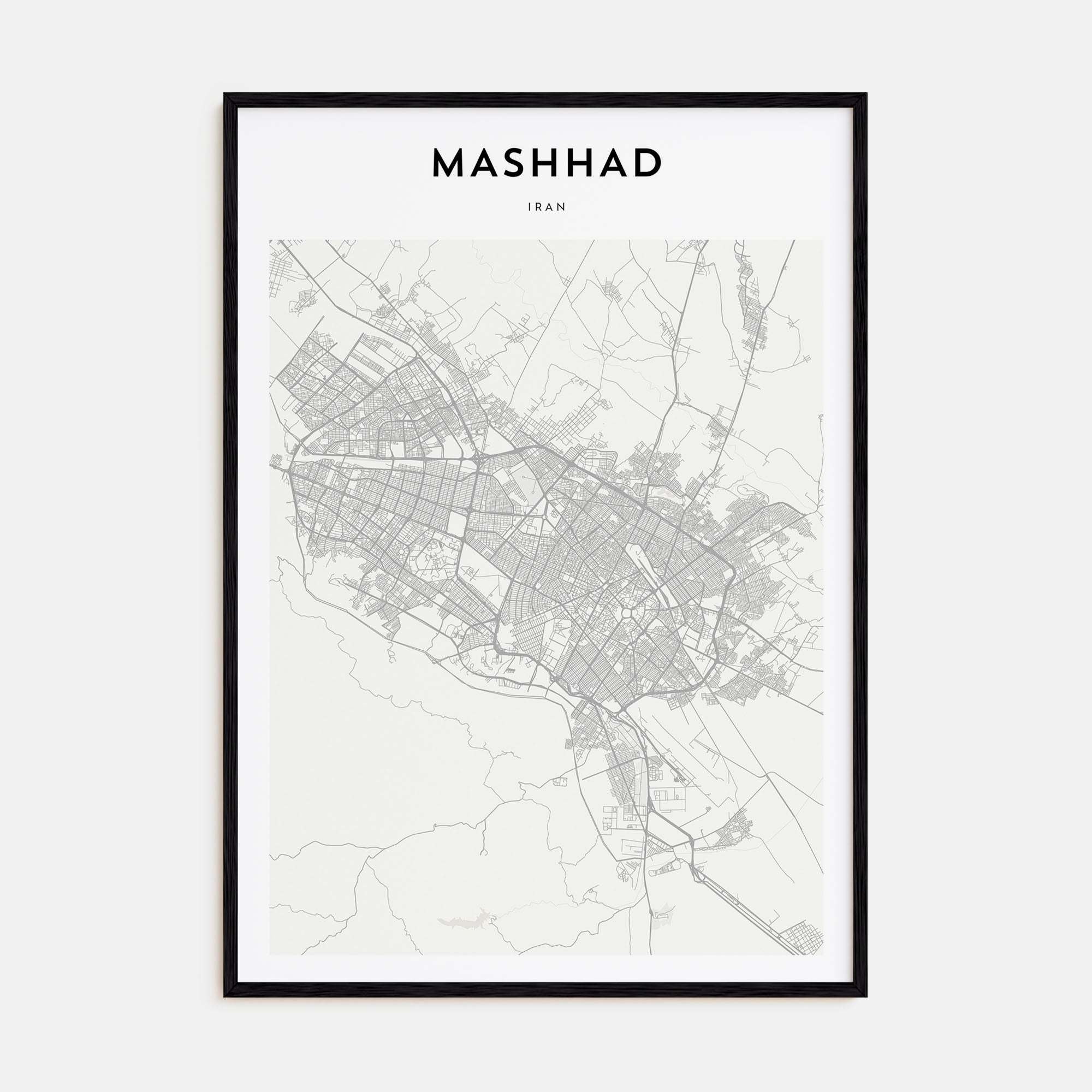 Mashhad Map Portrait Poster