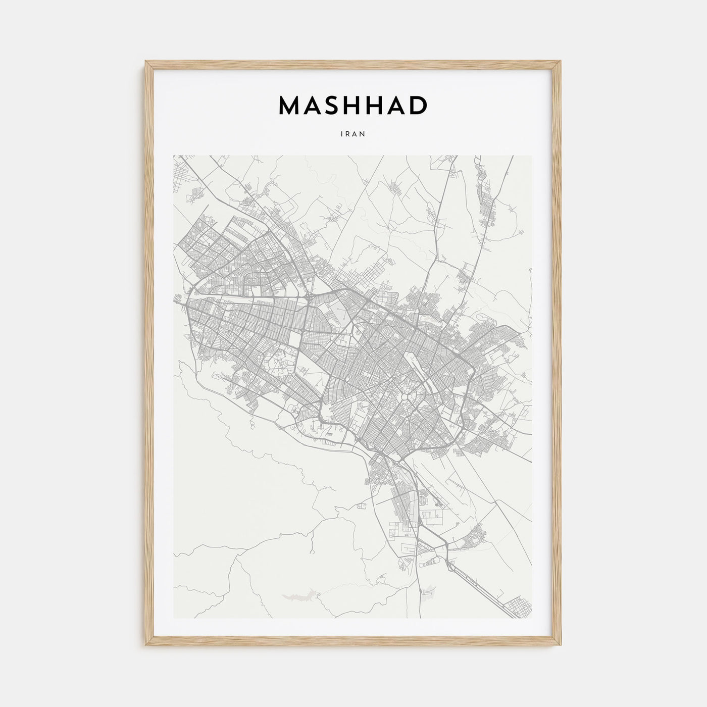 Mashhad Map Portrait Poster