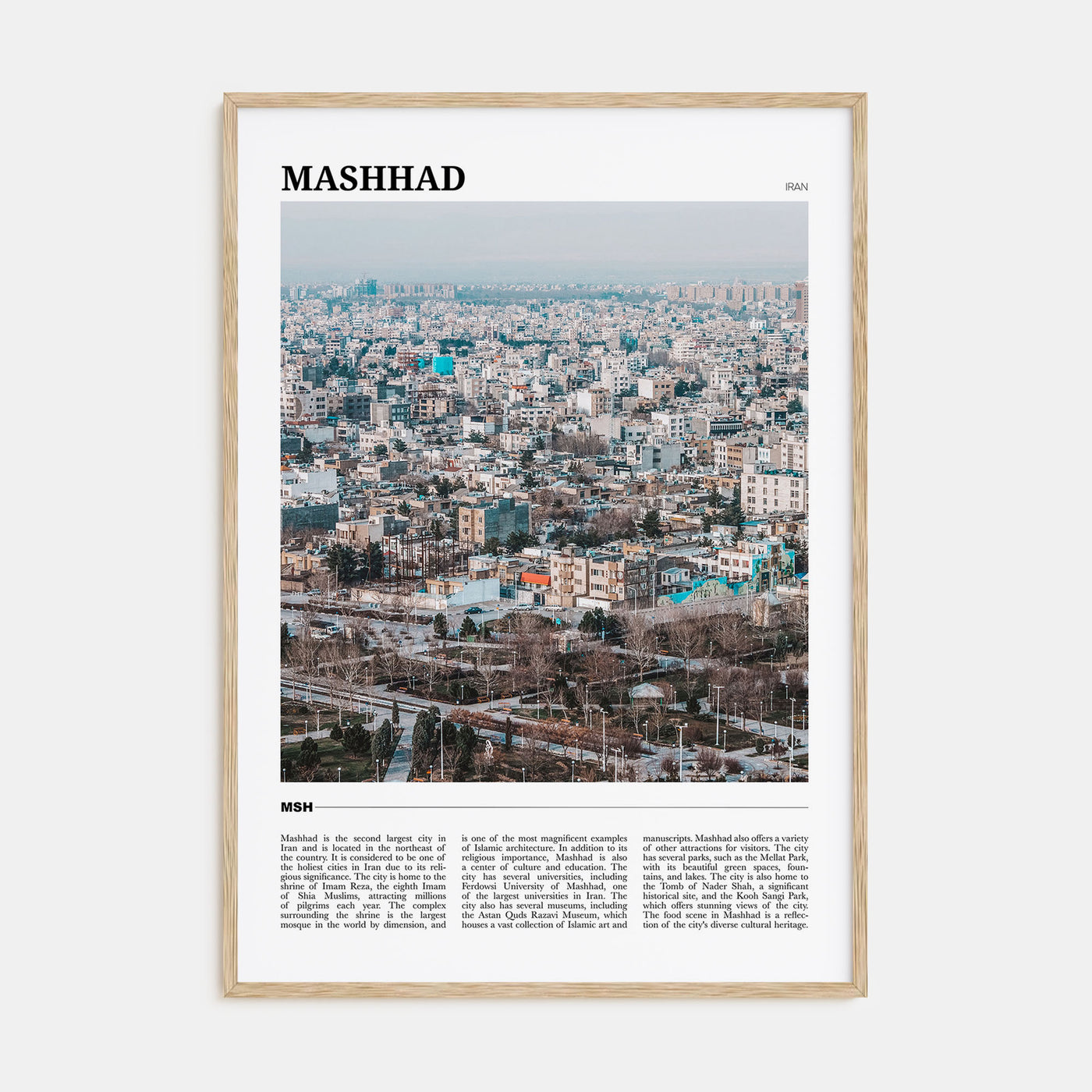 Mashhad Travel Color Poster
