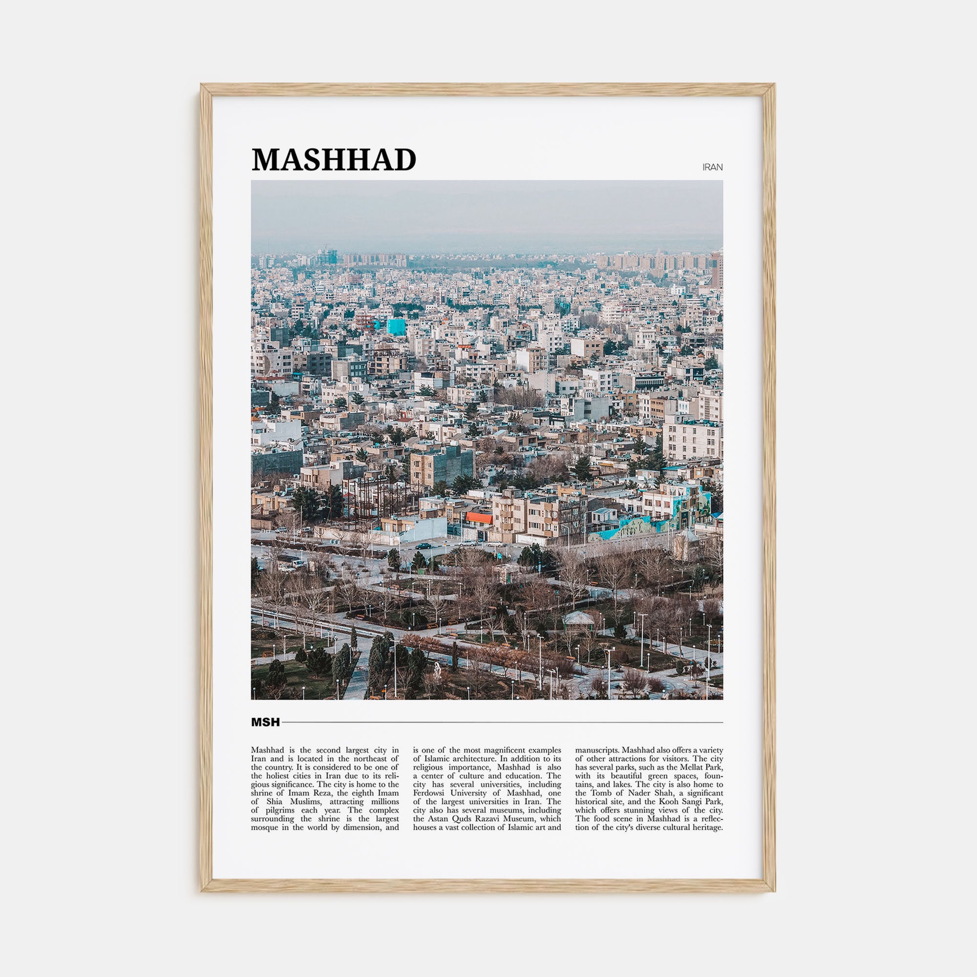 Mashhad Travel Color Poster