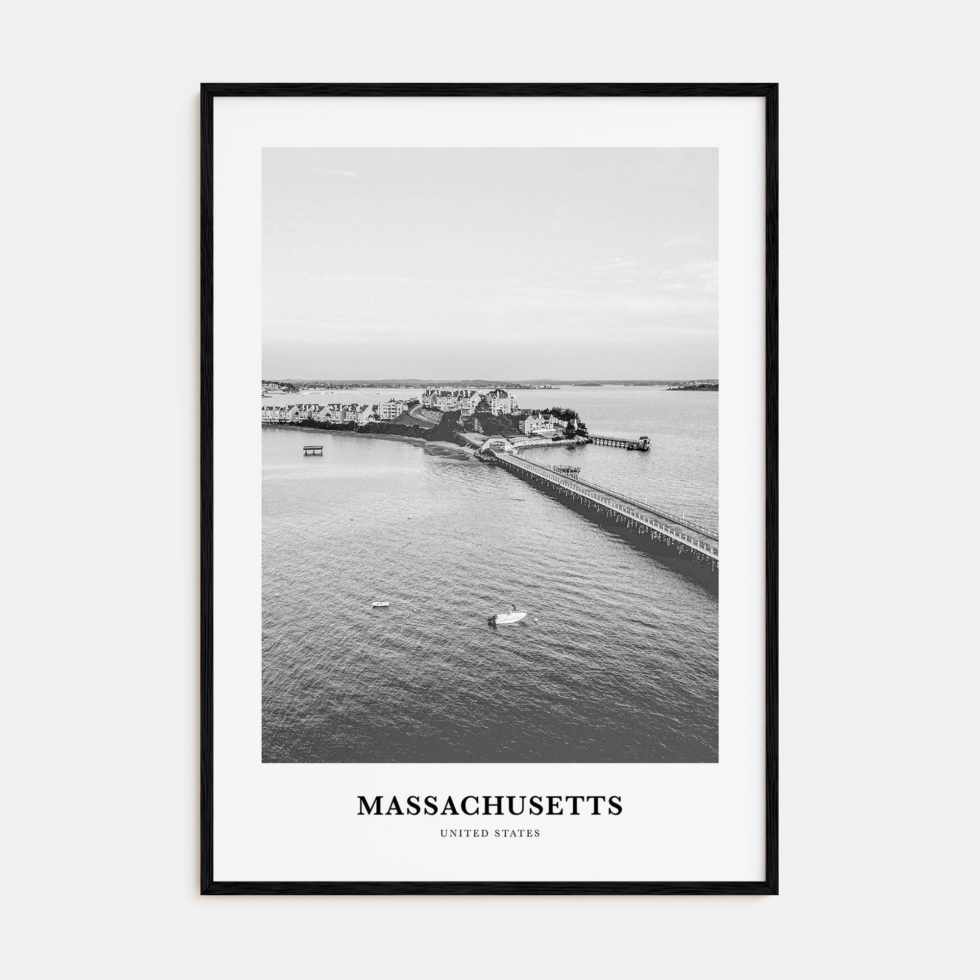 Massachusetts Portrait B&W No 2 Poster