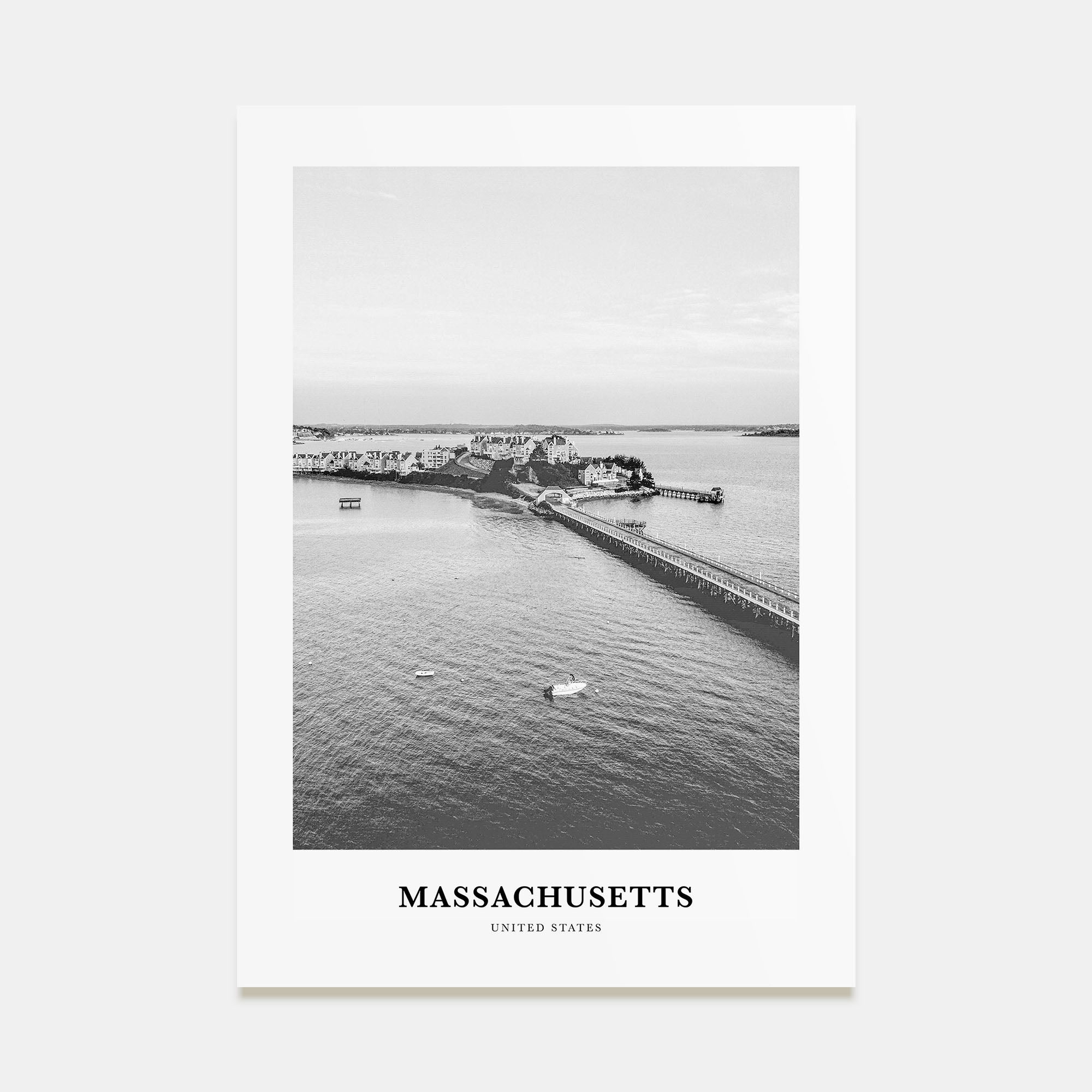 Massachusetts Portrait B&W No 2 Poster