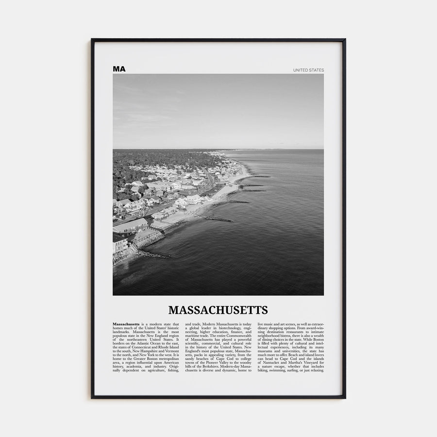 Massachusetts Travel B&W No 1 Poster
