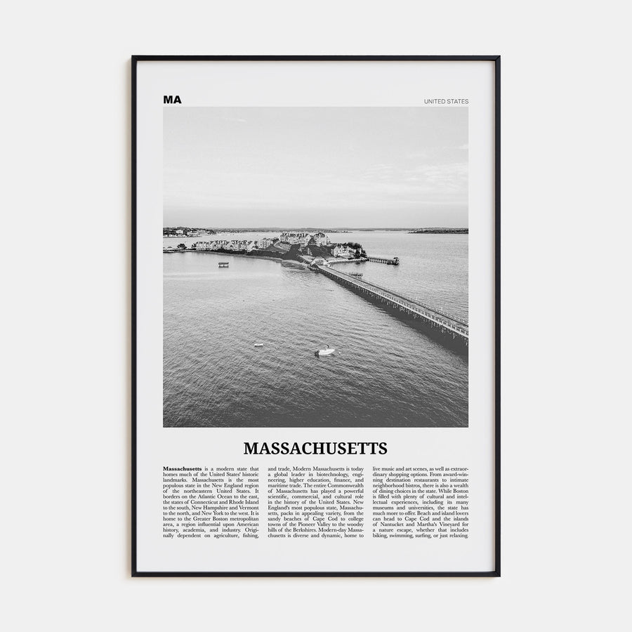 Massachusetts Travel B&W No 2 Poster