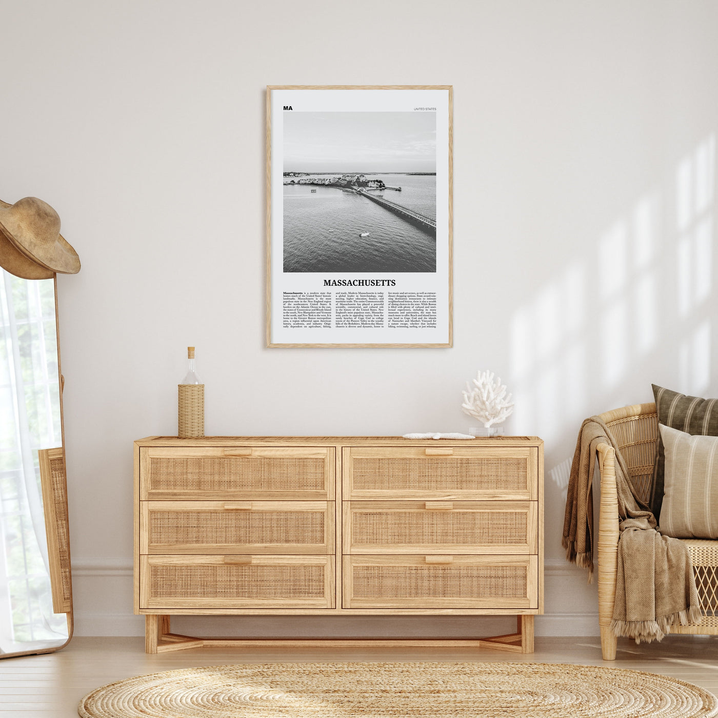 Massachusetts Travel B&W No 2 Poster