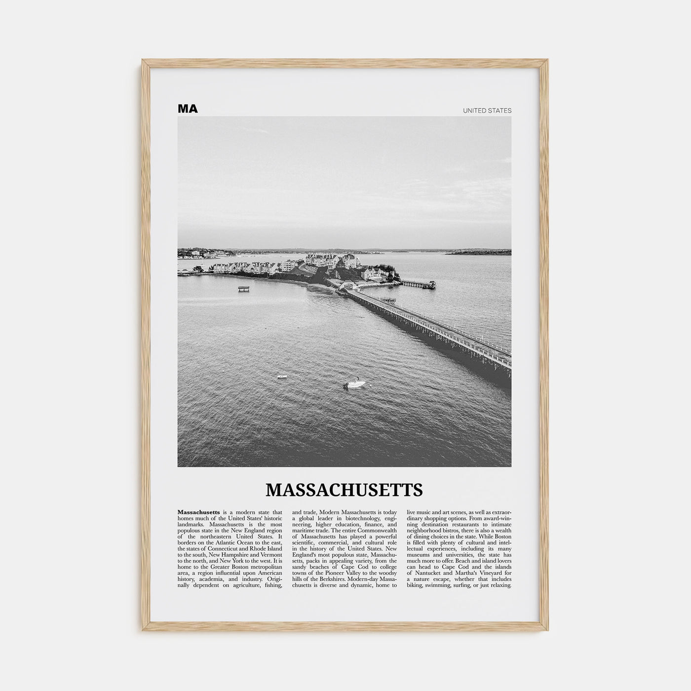 Massachusetts Travel B&W No 2 Poster