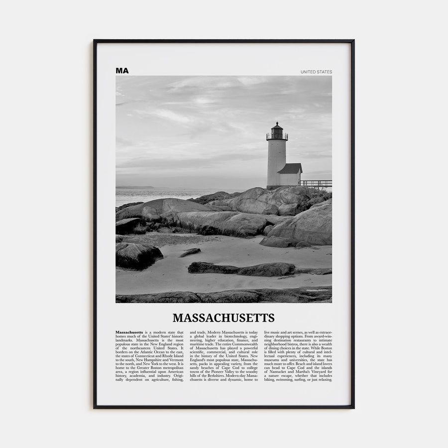 Massachusetts Travel B&W No 3 Poster