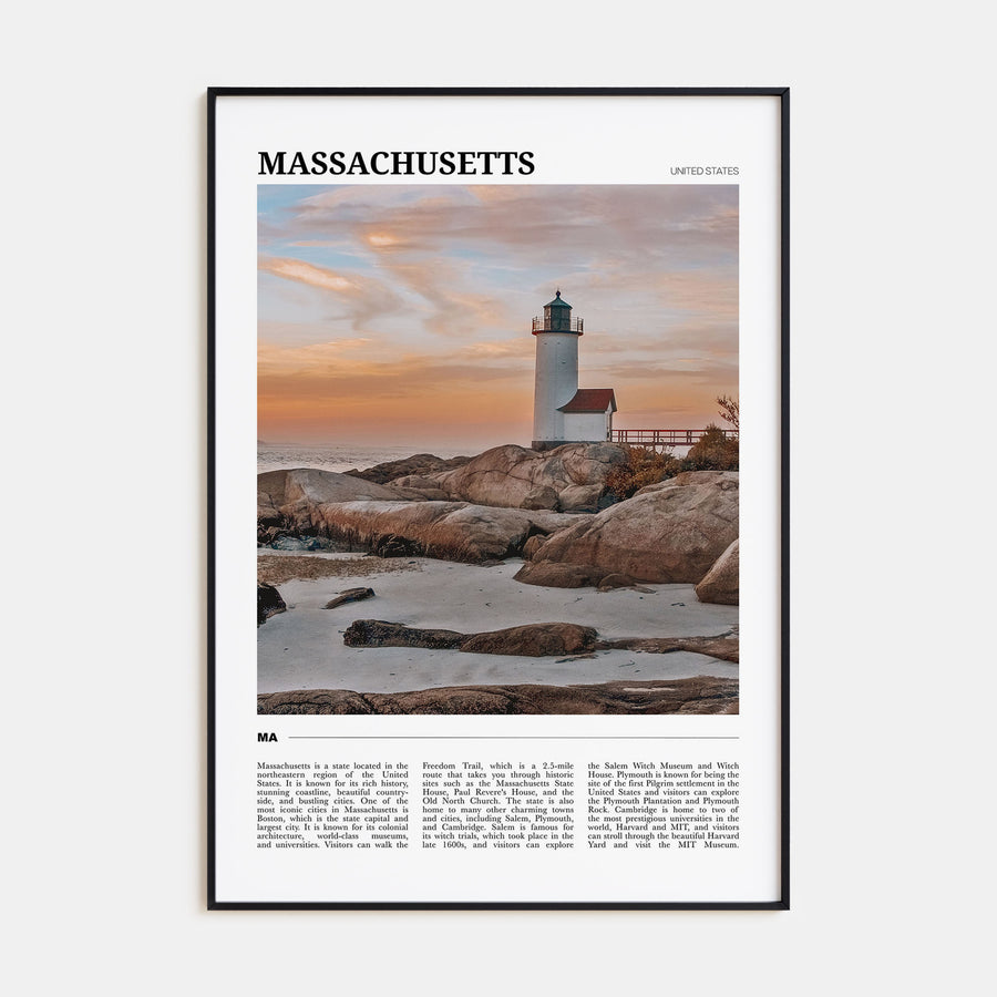 Massachusetts Travel Color Poster