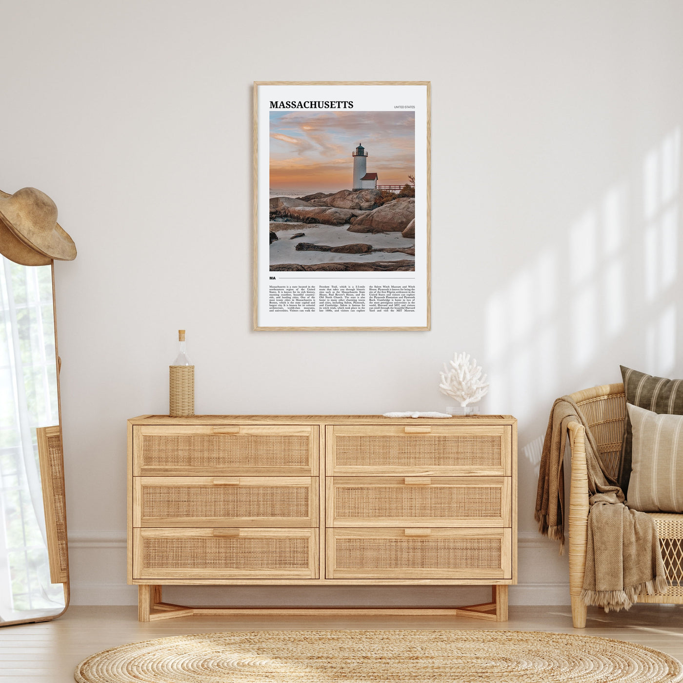 Massachusetts Travel Color Poster