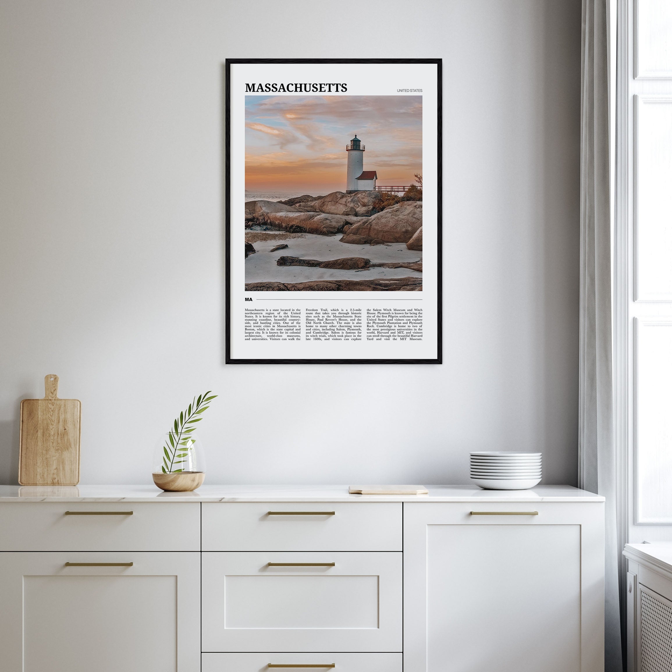 Massachusetts Travel Color Poster
