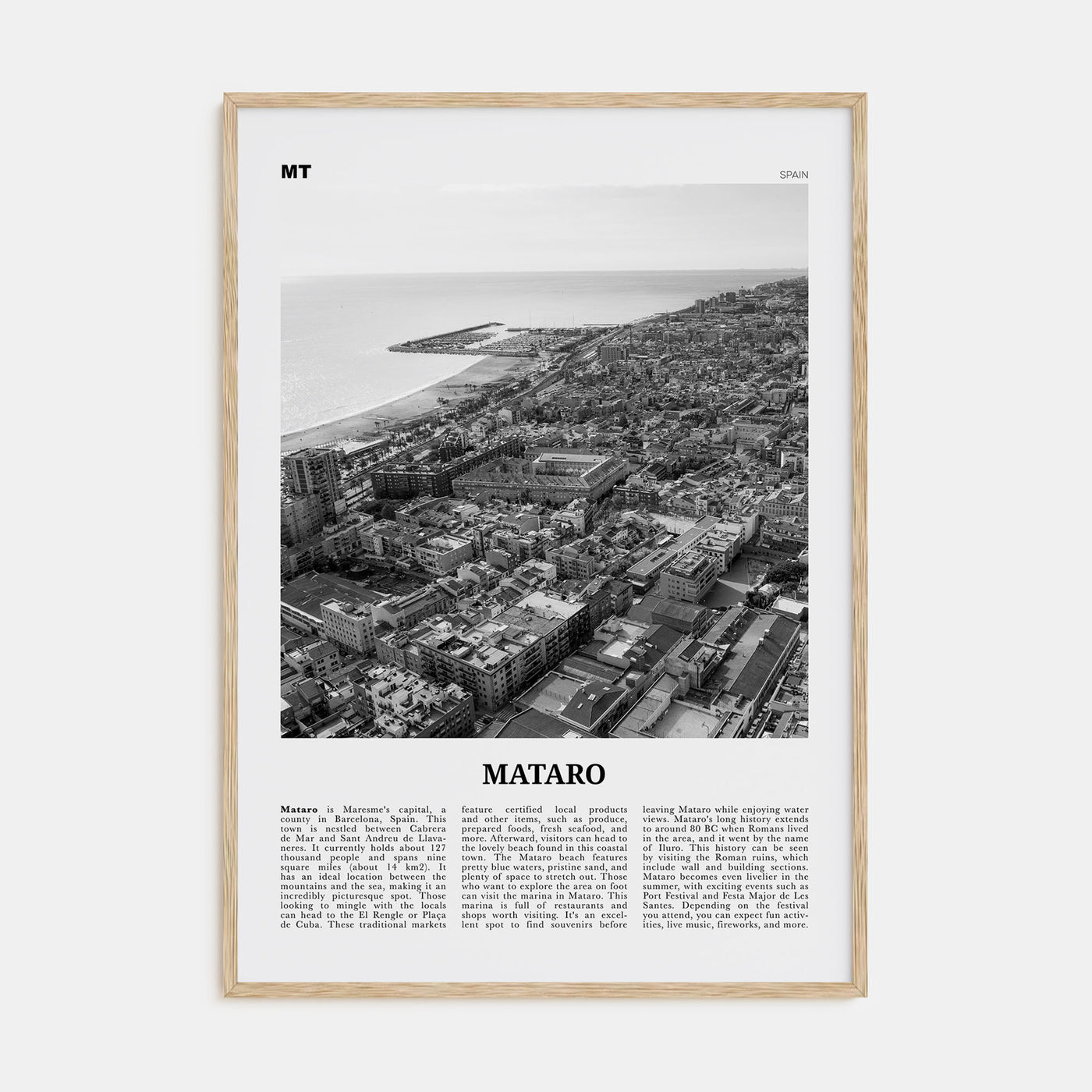 Mataro Travel B&W Poster