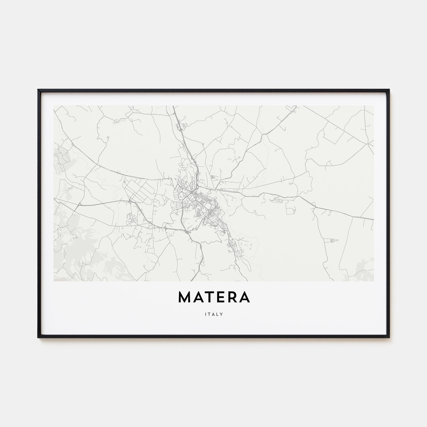 Matera Map Landscape Poster