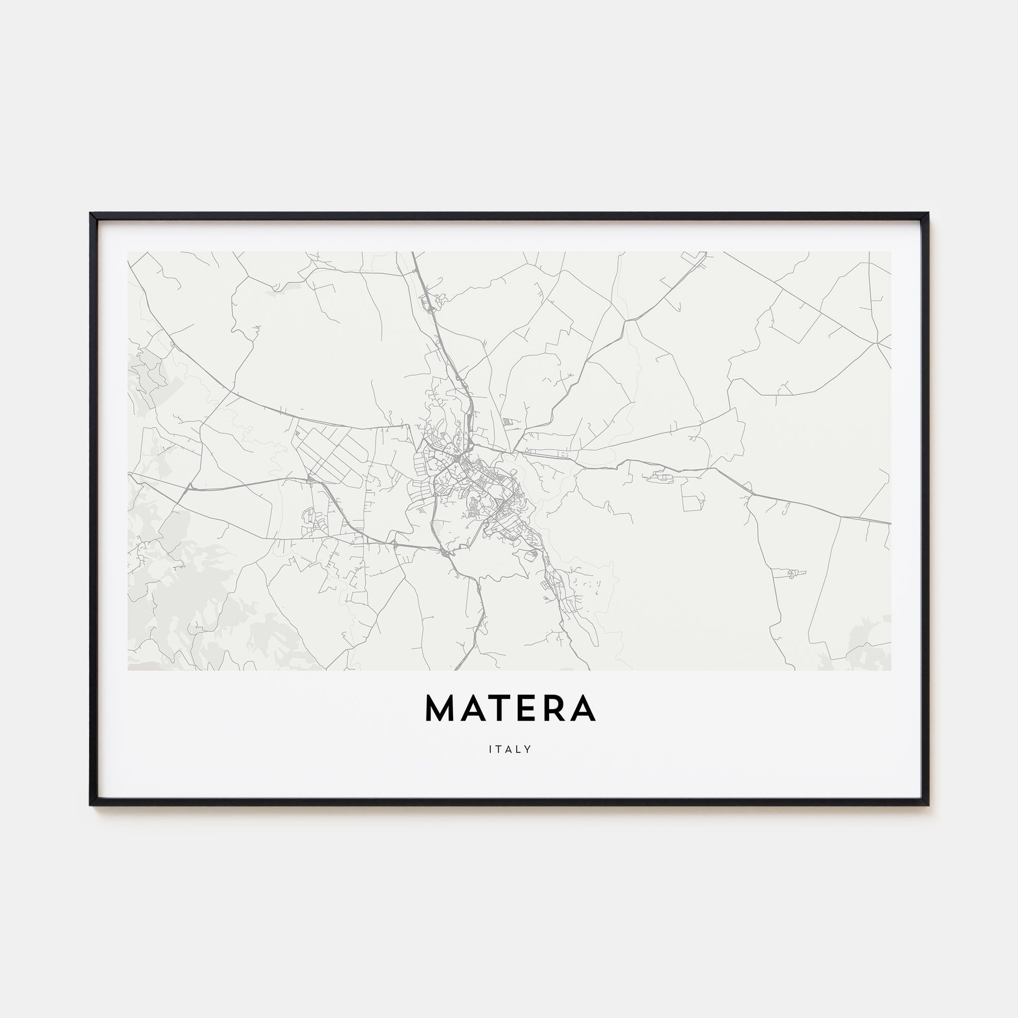 Matera Map Landscape Poster