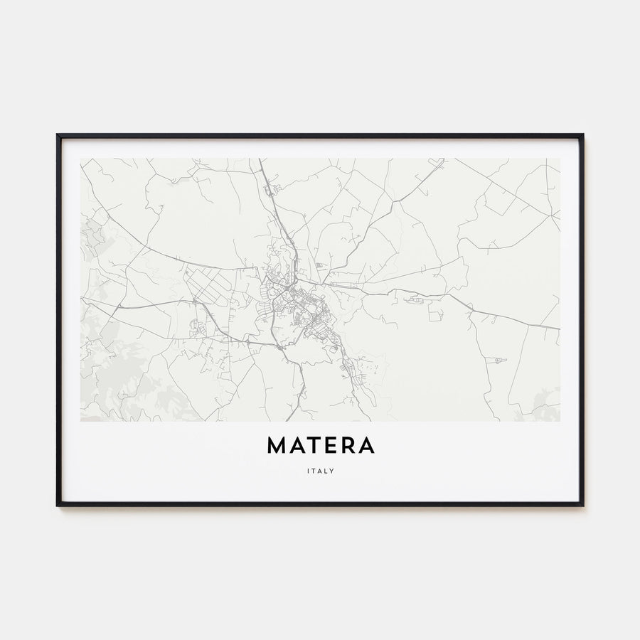 Matera Map Landscape Poster