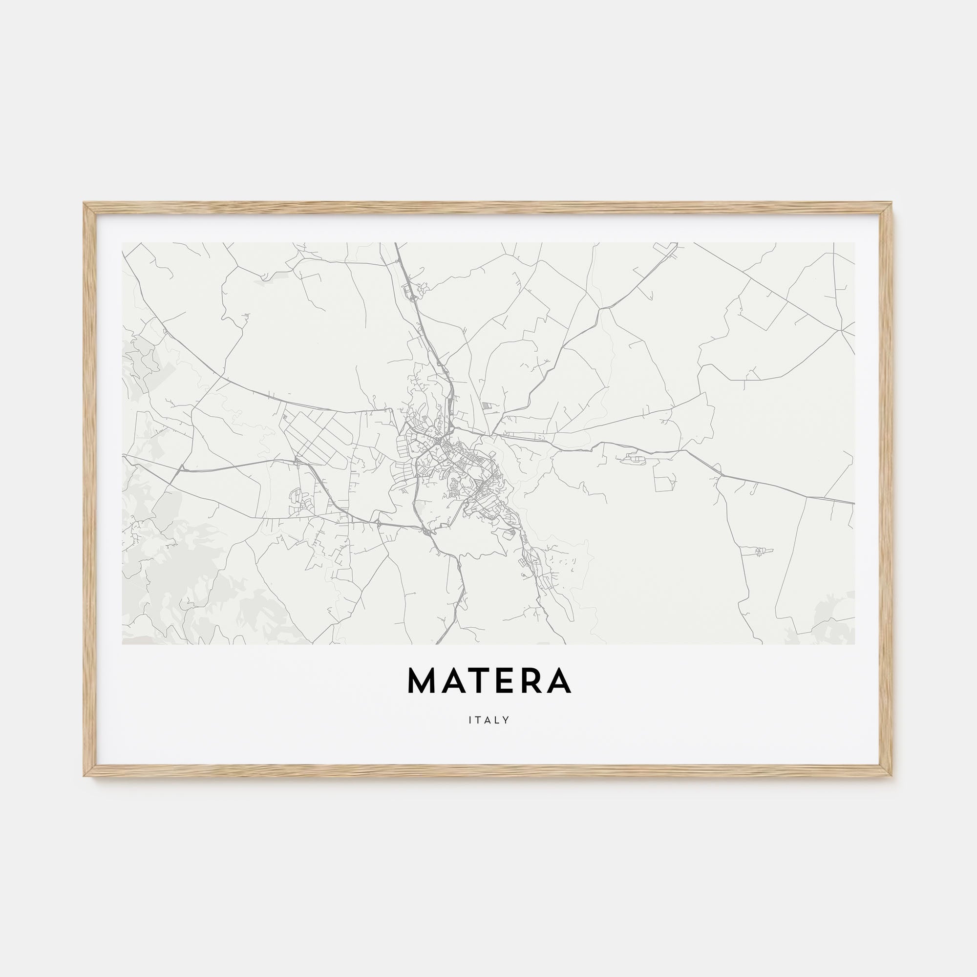 Matera Map Landscape Poster