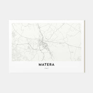 Matera Map Landscape Poster